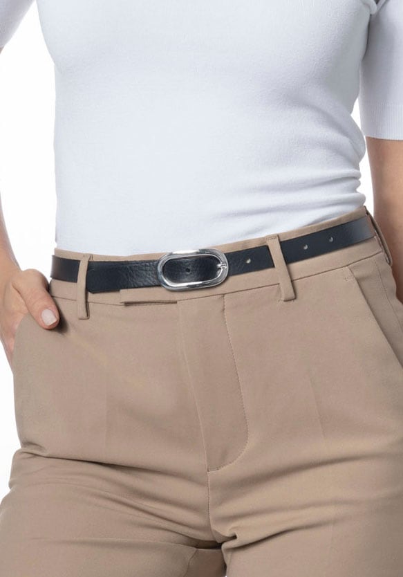 BERND GÖTZ Ledergürtel mit hochglänzender, ovaler Dornschließe