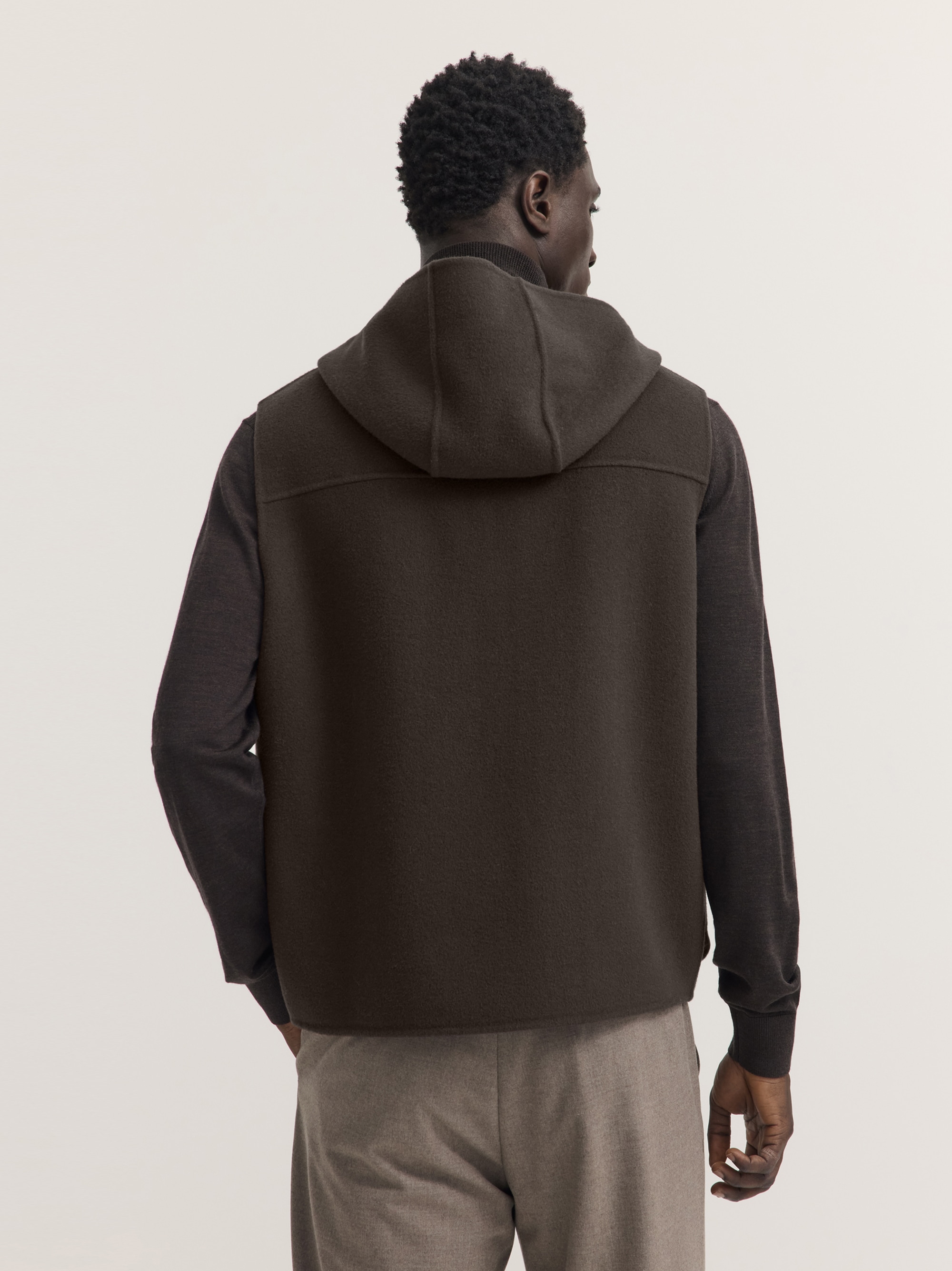 bugatti Strickweste »Regular Fit« Regular Fit Woll-Seide Kapuze Handmade