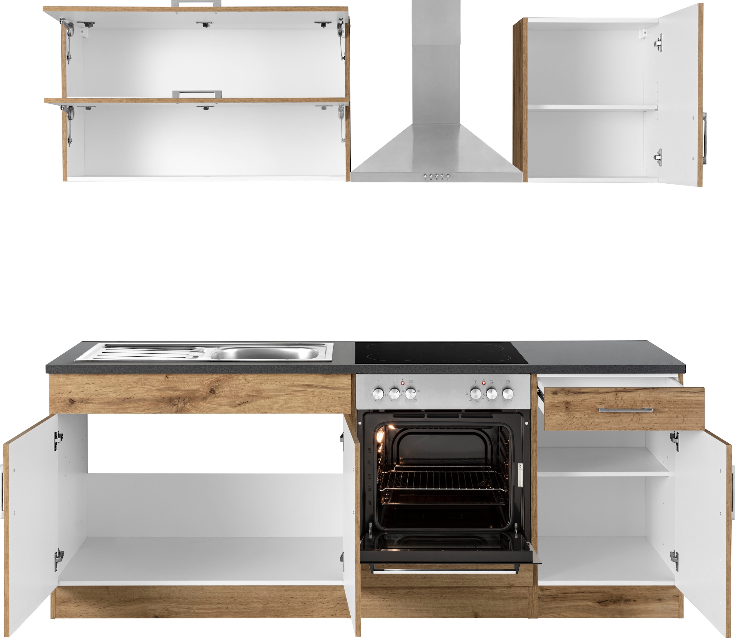 KOCHSTATION Küchenzeile »KS-Colmar« ohne E-Geräte, Breite 210 cm