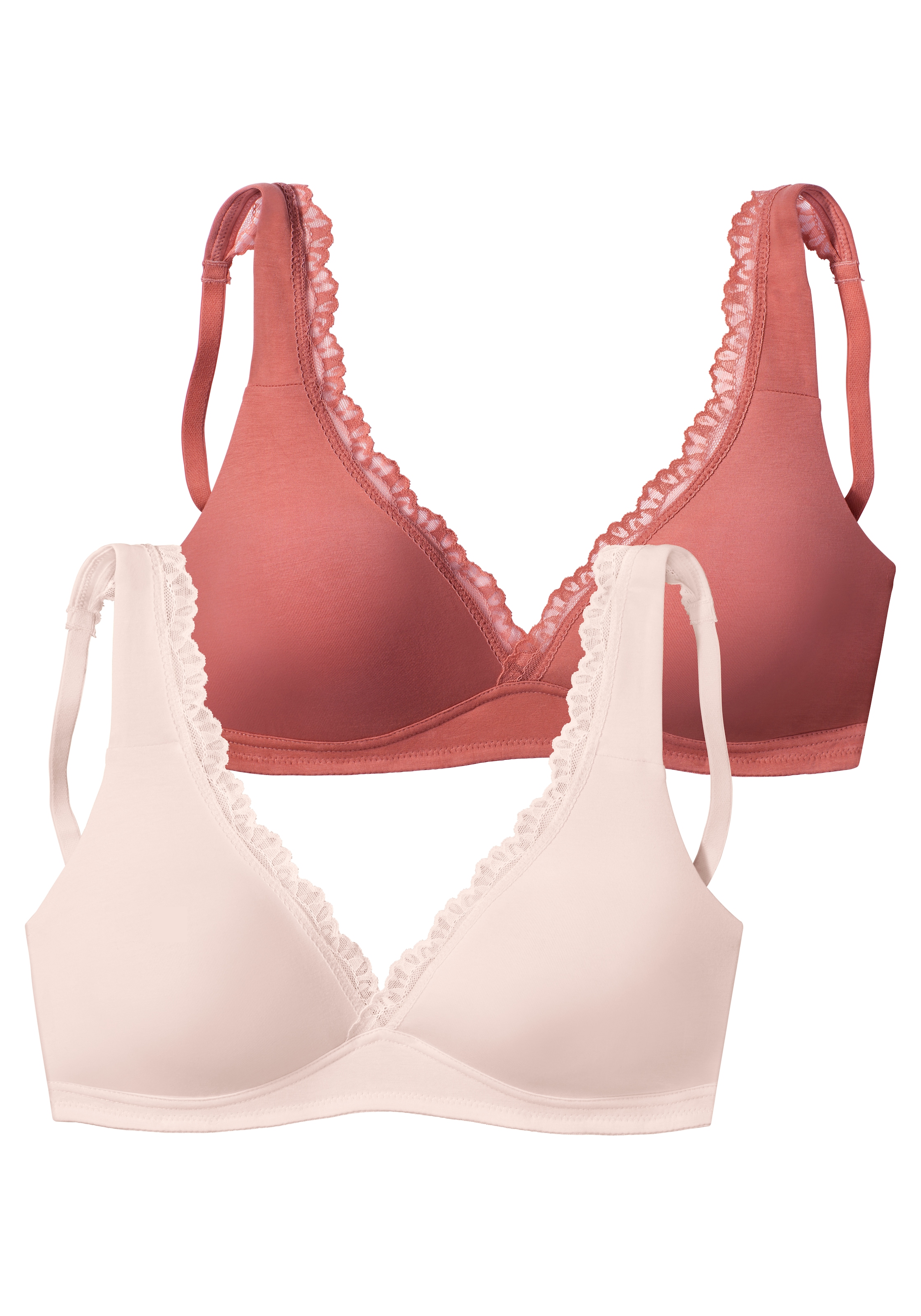 petite fleur by Lascana Bralette-BH », BH ohne Bügel, Baumwoll-BH, Bralette, Soft-BH« Packung,  im High-Apex-Design, bequemer BH, große Größen