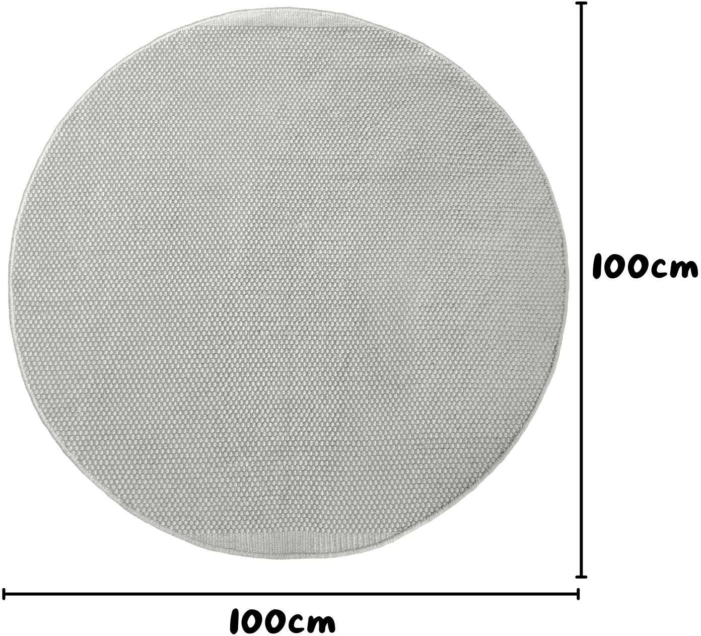 OTTO home Wollteppich »Woolscape 1« rund 10 mm Höhe Wendeteppich, handgewebte Qualität, Uni, reine Wolle, Wohnzimmer