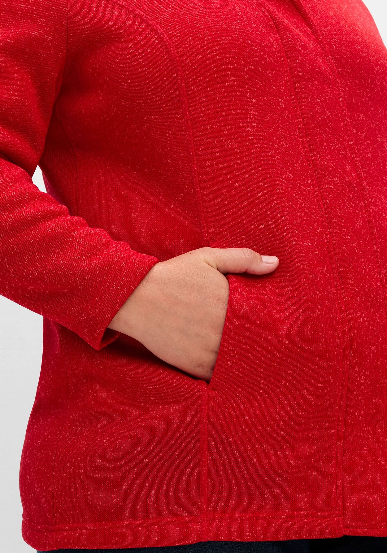 Sheego Fleecejacke »Jacke aus meliertem Strickfleece«