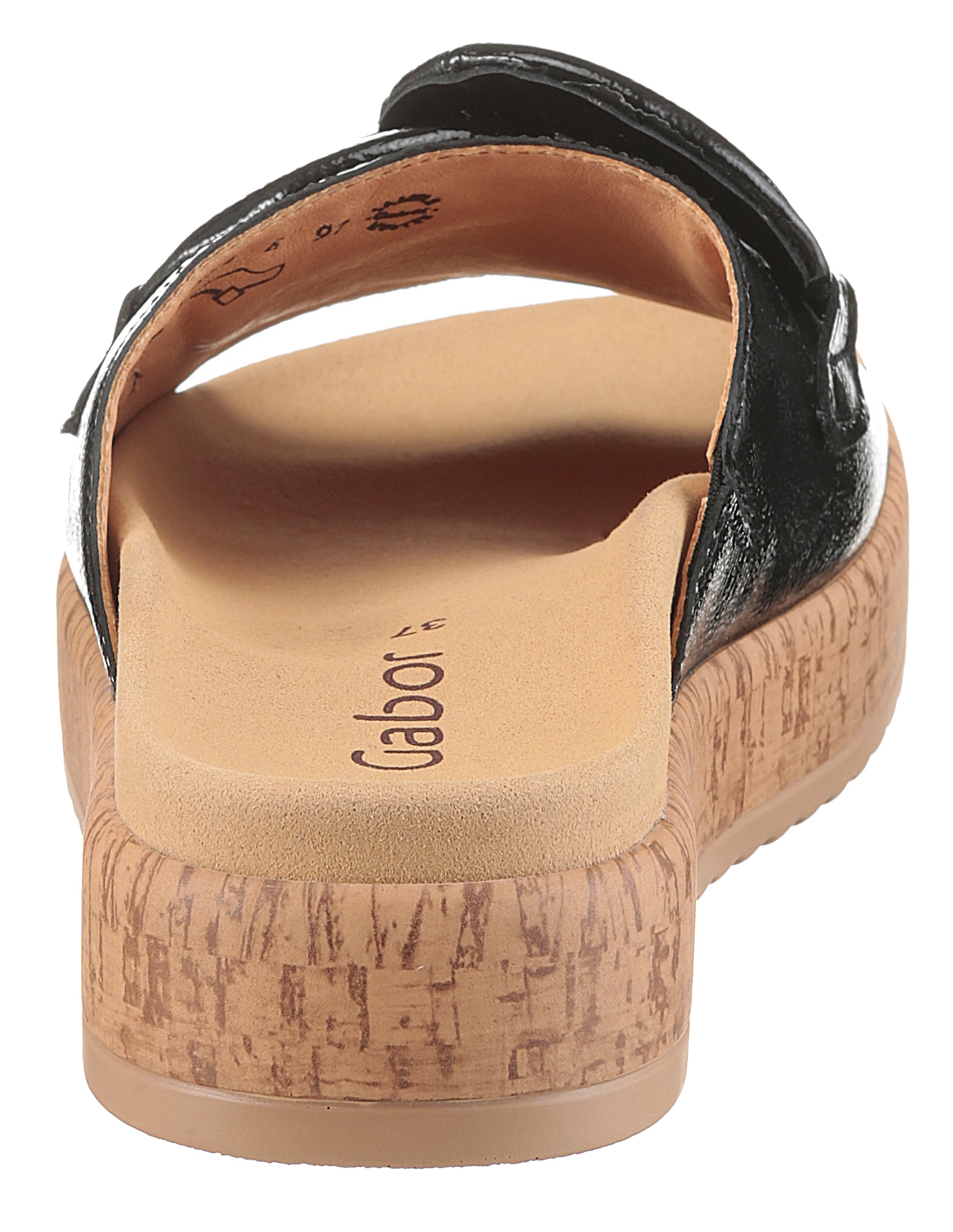 Gabor Pantolette, Plateau, Sommerschuh, Schlupfschuh mit bezogener Zierkette