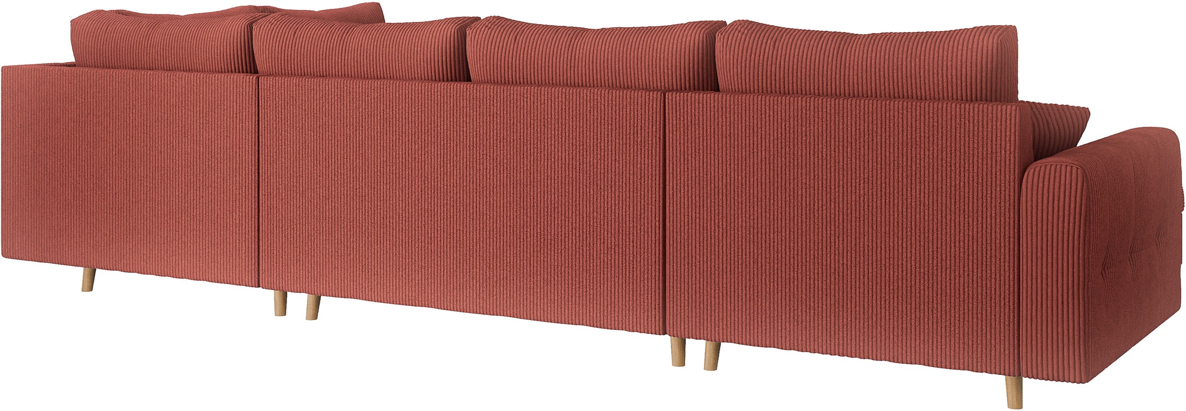 Home affaire Wohnlandschaft »CHARRE U-Form mit Ottomane, Maße B/T/H: 310/161/81 cm«, feine Steppung, lose Rücken- und Zierkissen, auch in Cord und Bouclé