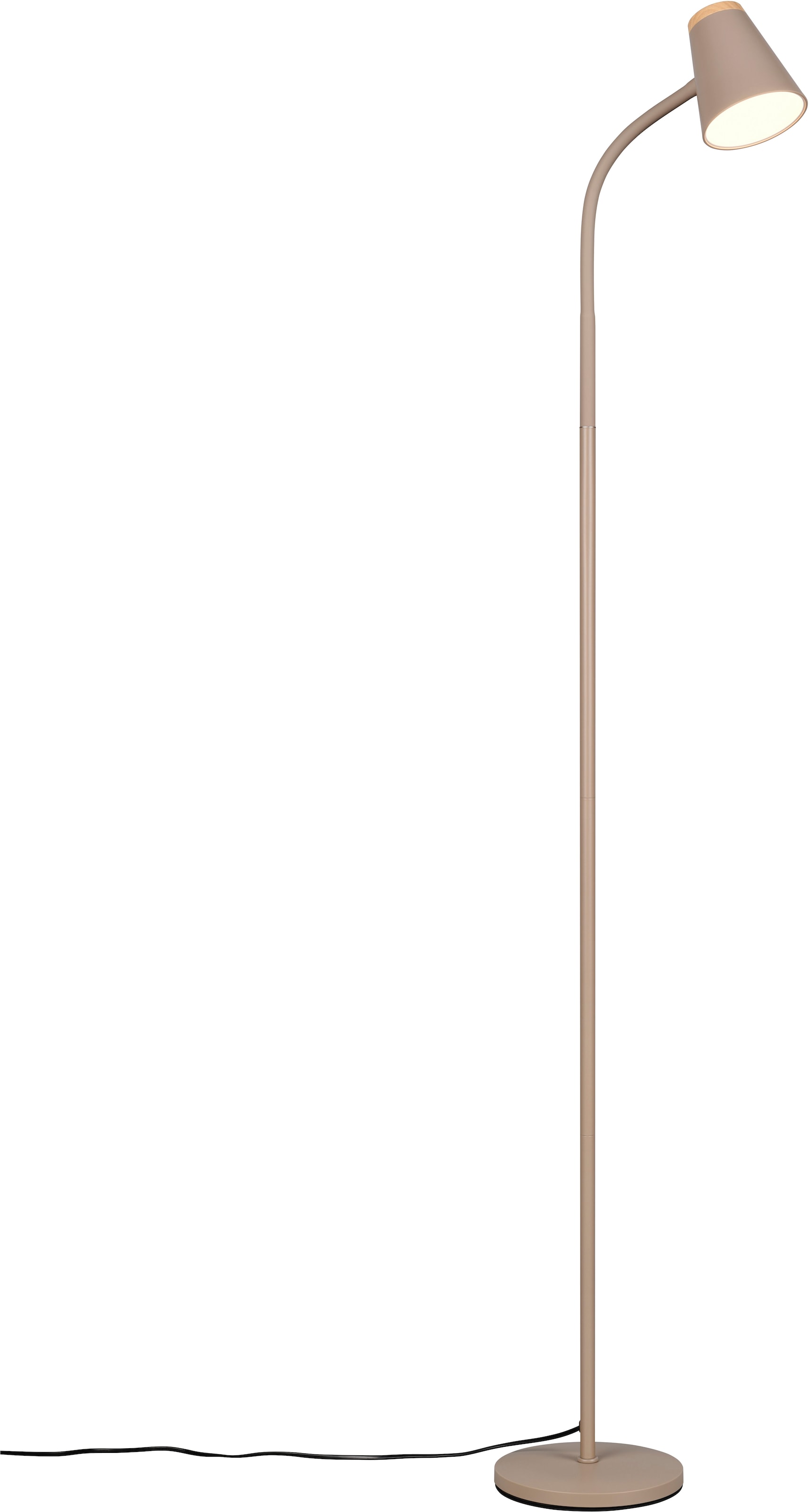 REALITY Leuchten LED Stehlampe »PONGO, LED Stehleuchte mit ON/OFF Kippschalter am Lampenschirm, 3000K« LED-Board 1 Stk. Warmweiß verstellbarer Leuchtenkopf, Höhe 145 cm, Stehlampe Leselicht 500 Lumen
