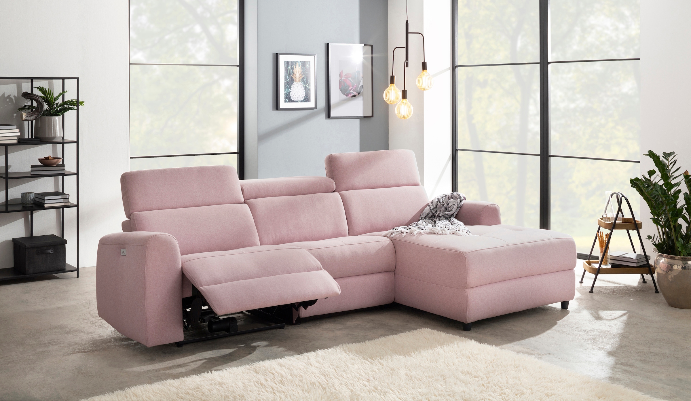 Home affaire Ecksofa »Sentrano, L-Form,«, 275 cm, man. o. elektr. Relaxfunktion und USB/Kopfverstellung