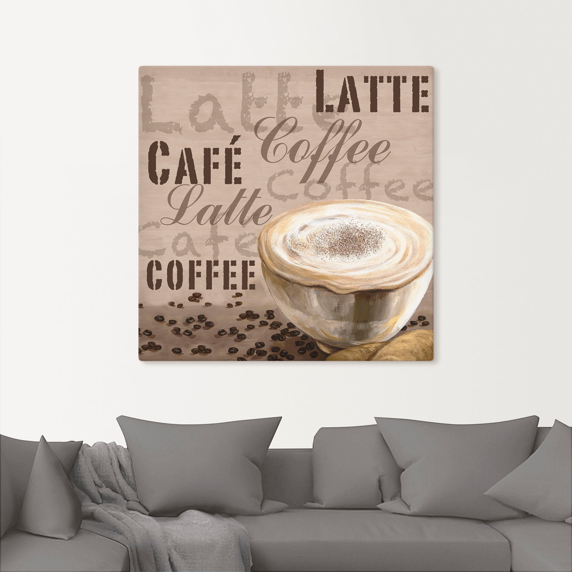 Artland Leinwandbild »Milchkaffee« Getränke 1 Stk. tlg. auf Holzrahmen gespannt