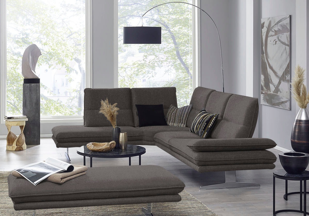W.SCHILLIG Ecksofa »broadway, Designsofa, mit tollem Sitzkomfort, L-Form«, Sitztiefenverstellung, Kopfteil- & Seitenteilverstellung, Breite 284cm