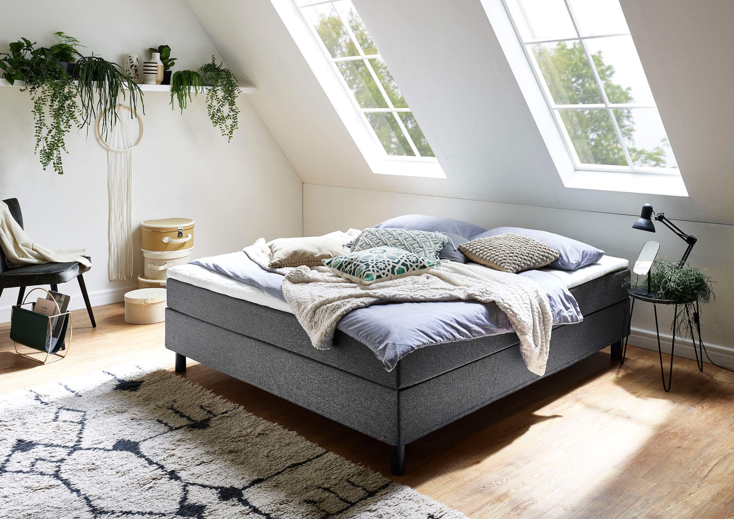 ATLANTIC home collection Boxbett »Happy«, ohne Kopfteil, mit Topper, wahlweise mit oder ohne Bettwaren