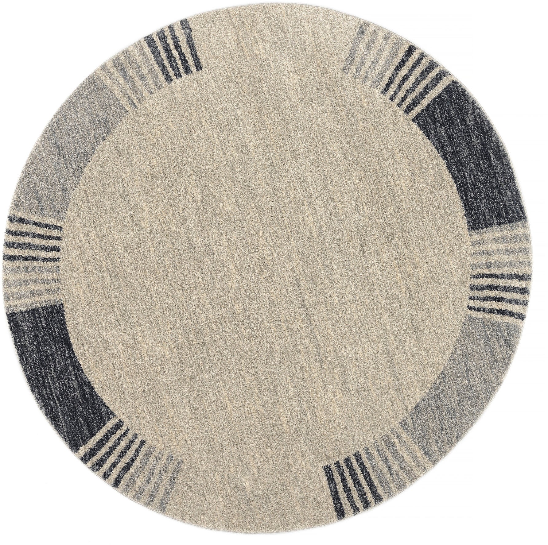 OCI DIE TEPPICHMARKE Teppich »CASTLE FLORA , auch in rechteckig« rund 20 mm Höhe dichter Frisé Kurzflor, farbiger Bordüre, Wohnzimmer, Schlafzimmer