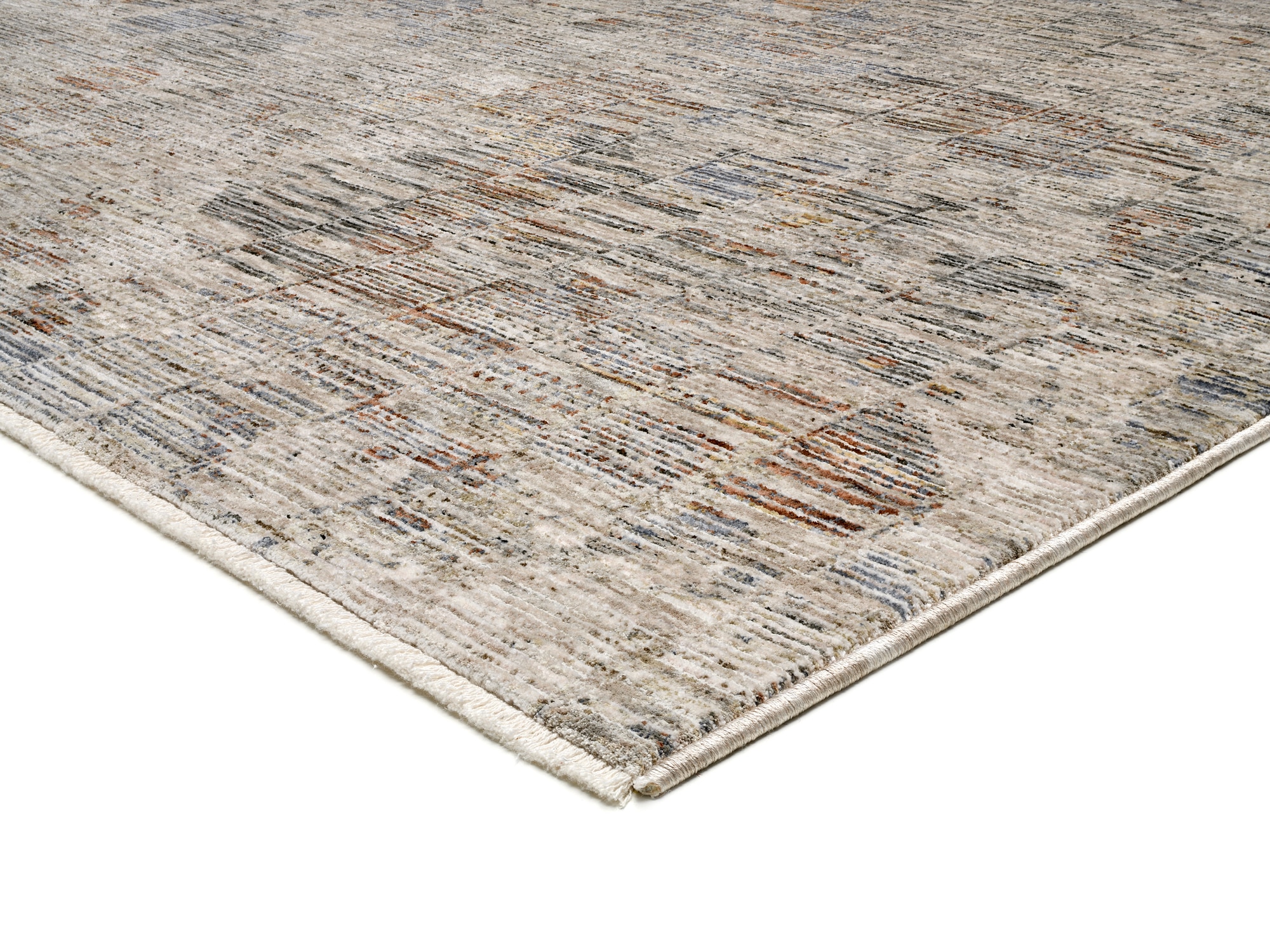 OCI DIE TEPPICHMARKE Teppich »OMEN GRID , auch in quadratischer Form« rechteckig 6 mm Höhe Design Kurzflor Teppich, leichter Glanz, mit Fransen,  Wohnzimmer