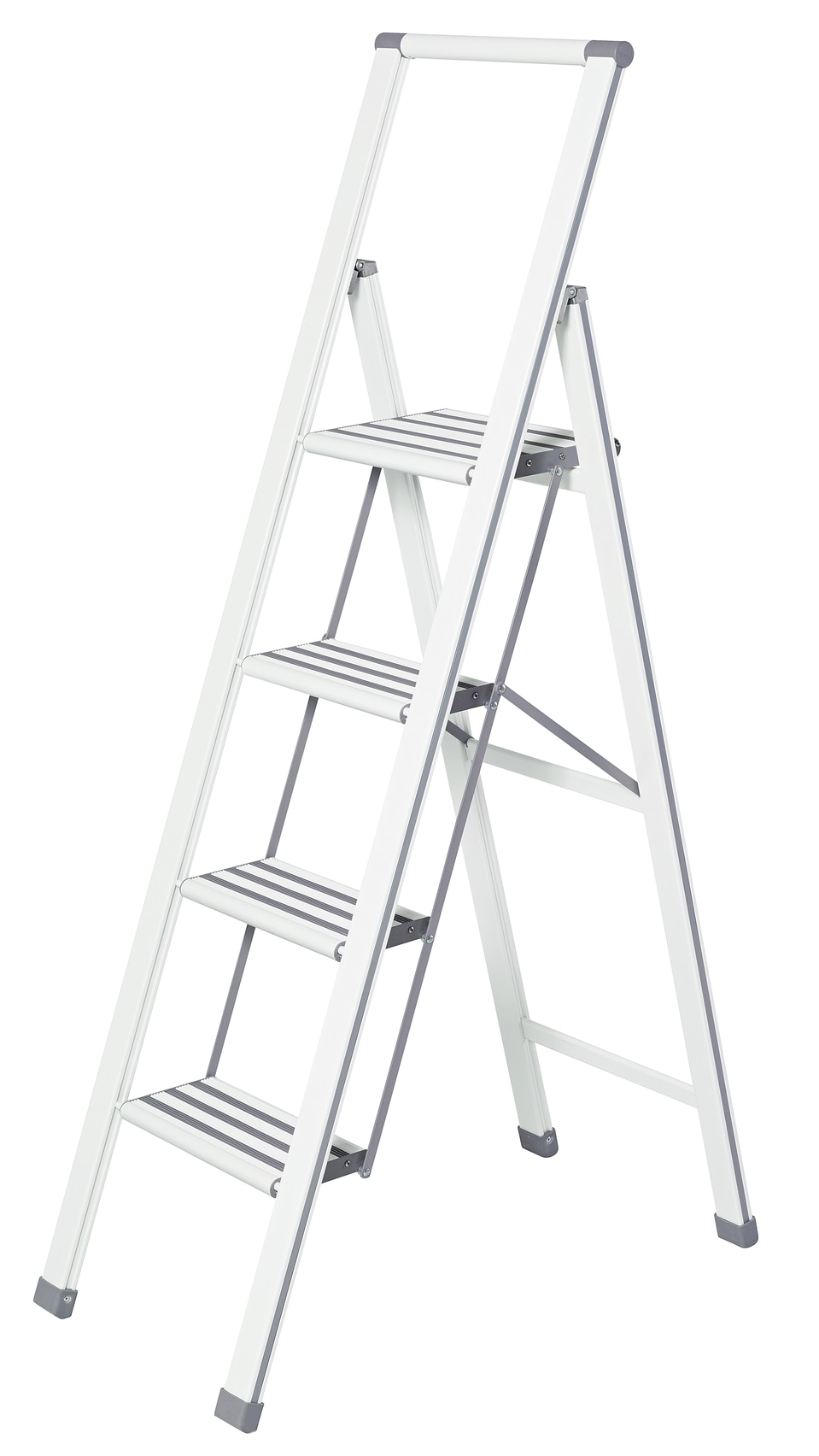 WENKO Trittleiter »Modell Alu-Design«, Klapptritt Leiter, rutschsichere XXL-Stufen, klappbar, bis 150 kg