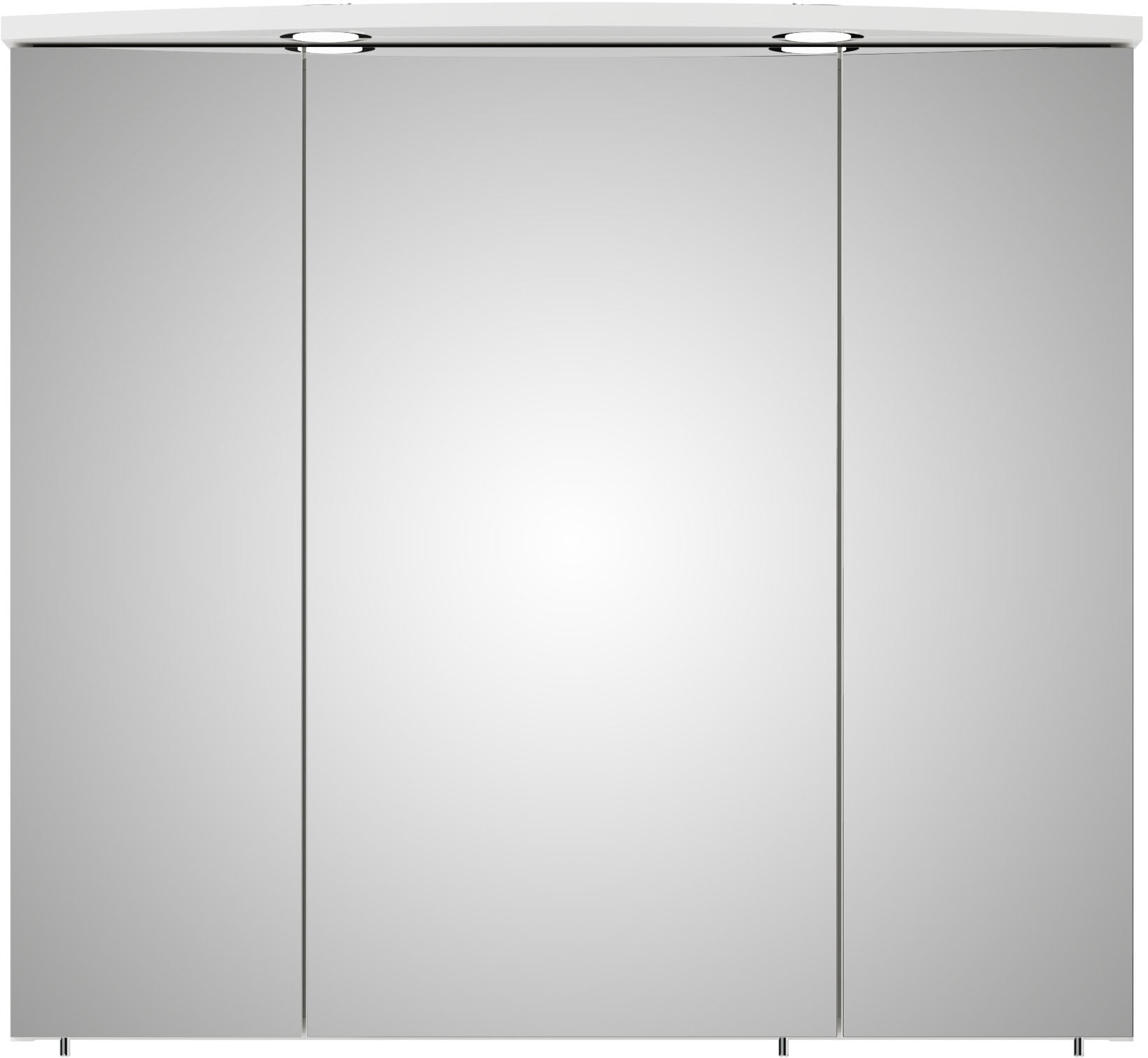 Saphir Badezimmerspiegelschrank »Spiegelschrank Serie 3006 inkl. LED-Aufsatzbeleuchtung, 3 Türen«, Badschrank 80 cm breit, inkl. Steckdose und Türdämpfer