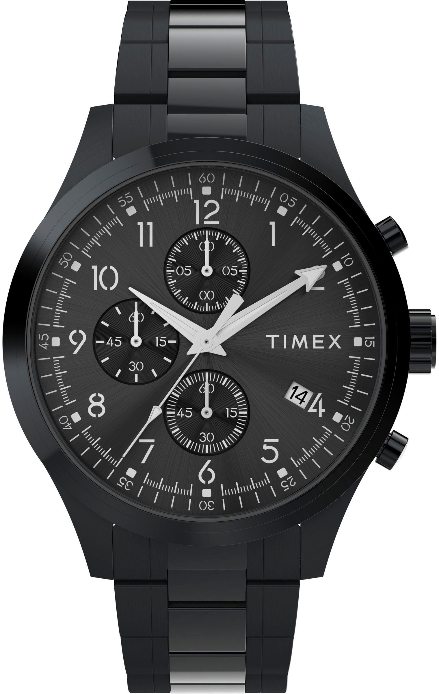 Timex Chronograph »DRESS CHRONO« Quarzuhr, Armbanduhr, Herrenuhr,Edelstahlarmband,Stoppfunktion,Tag