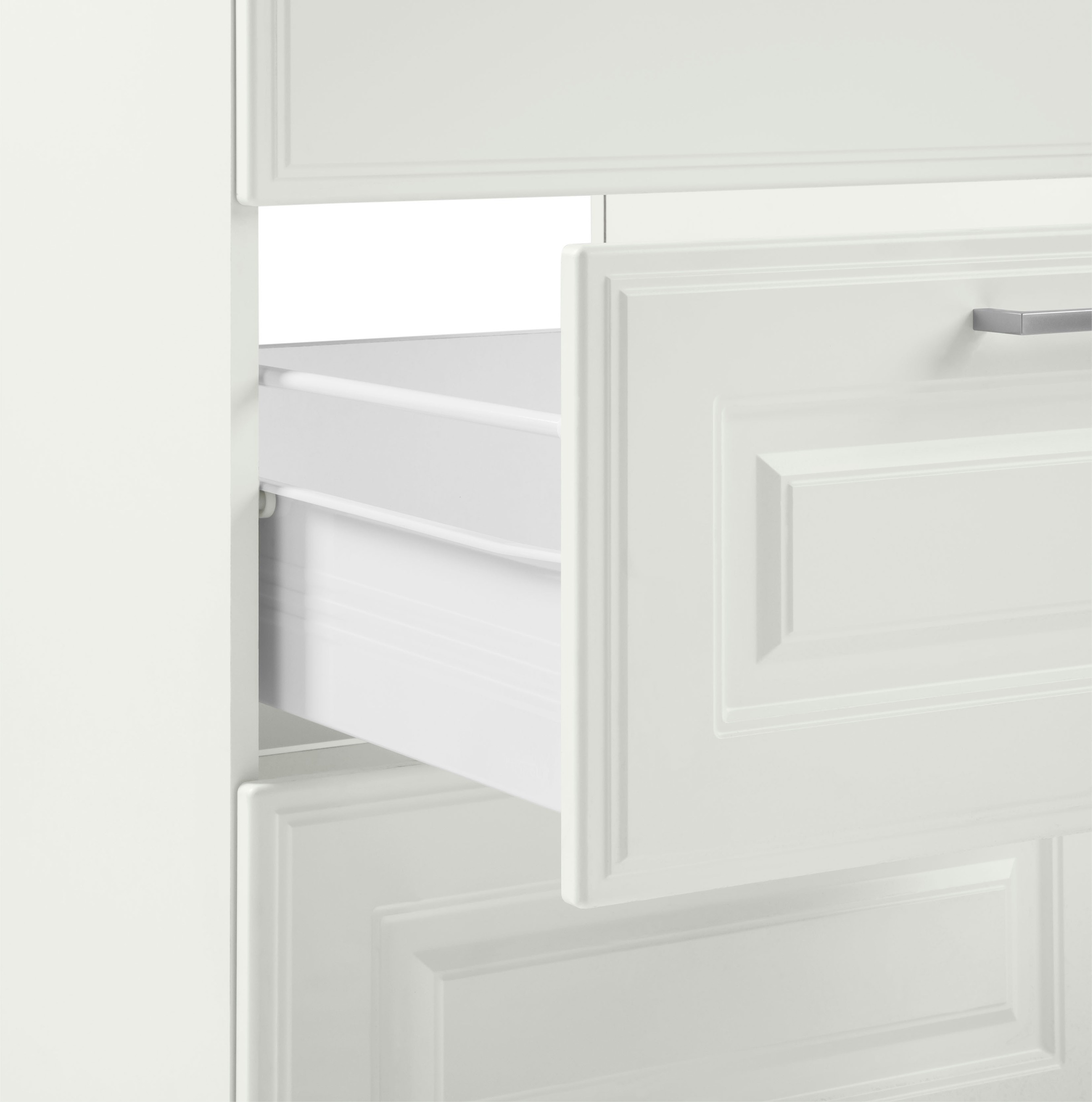 KOCHSTATION Küchenzeile »KS-Stockholm – Küche mit hochwertiger und detailreicher Landhausfront« Breite 370 cm, wahlweise mit E-Geräten,mit MDF-Fronten