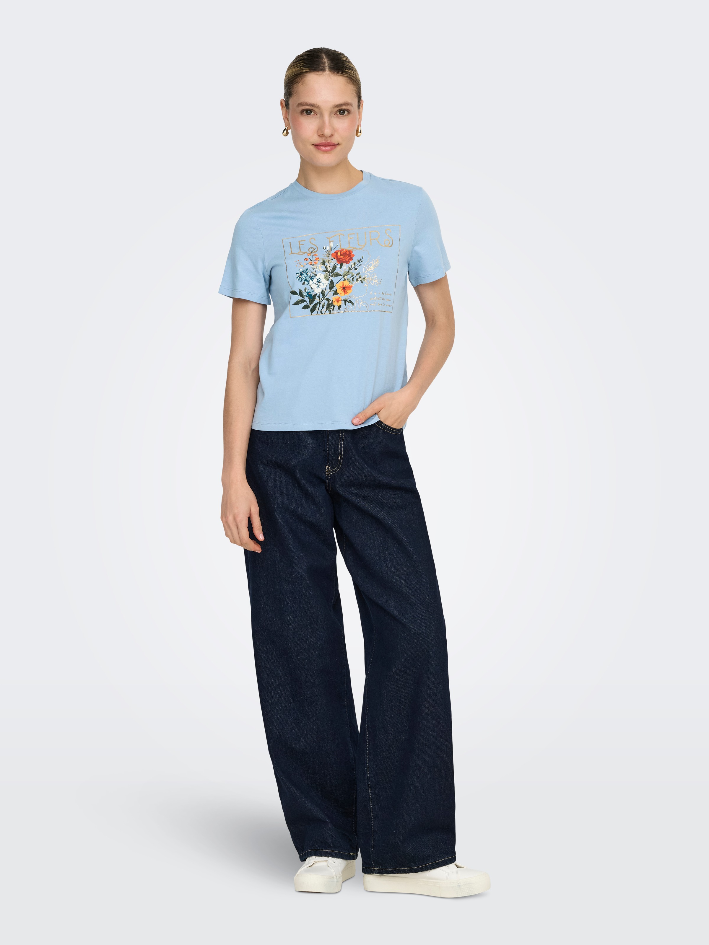 ONLY Kurzarmshirt »ONLAMBERDINE S/S PRINT TOP BOX JRS« Baumwolle, regular fit, Rundhals