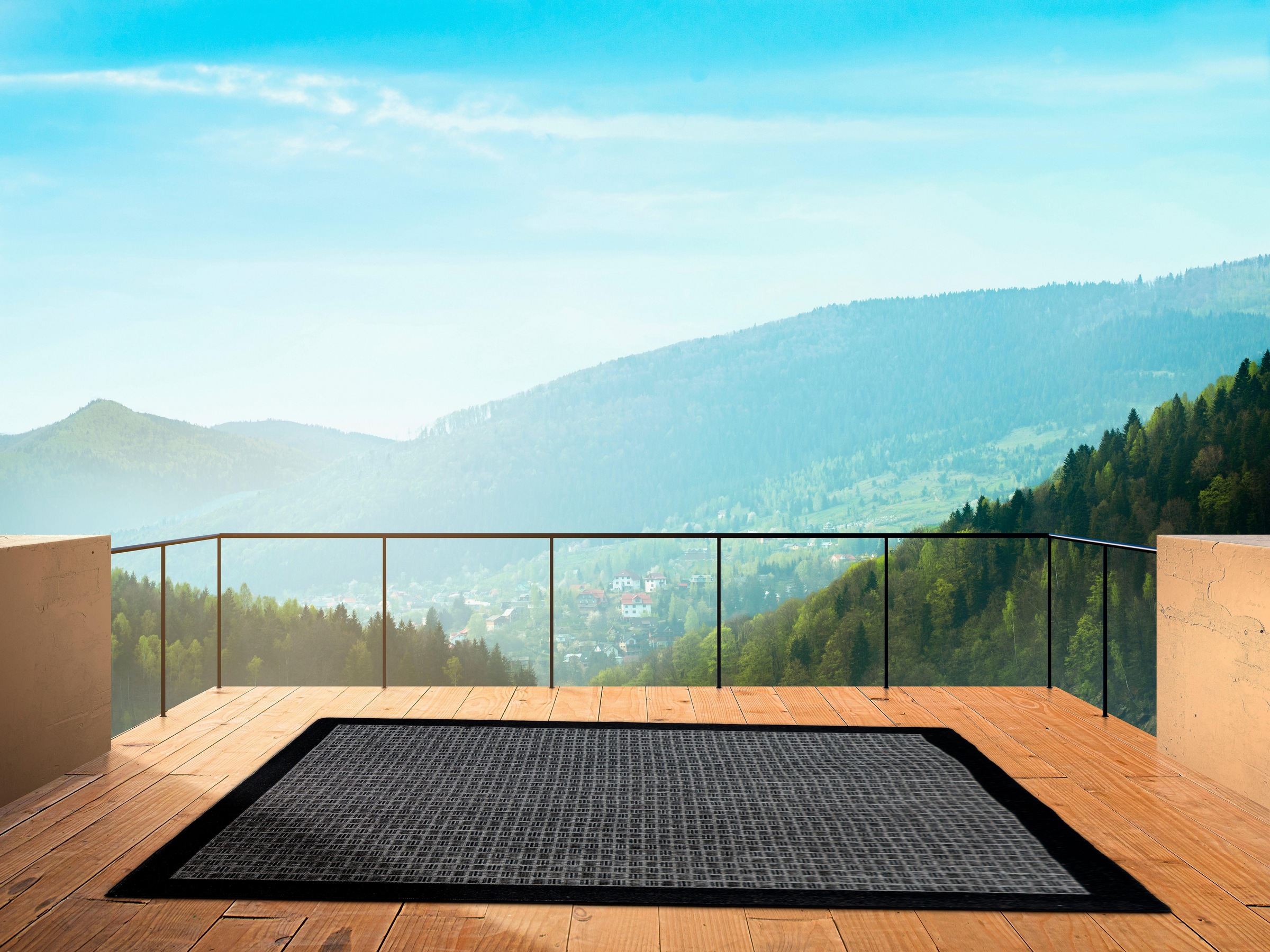 my home Teppich »Vidal« rechteckig 5 mm Höhe In- und Outdoor geeignet, Wohnzimmer