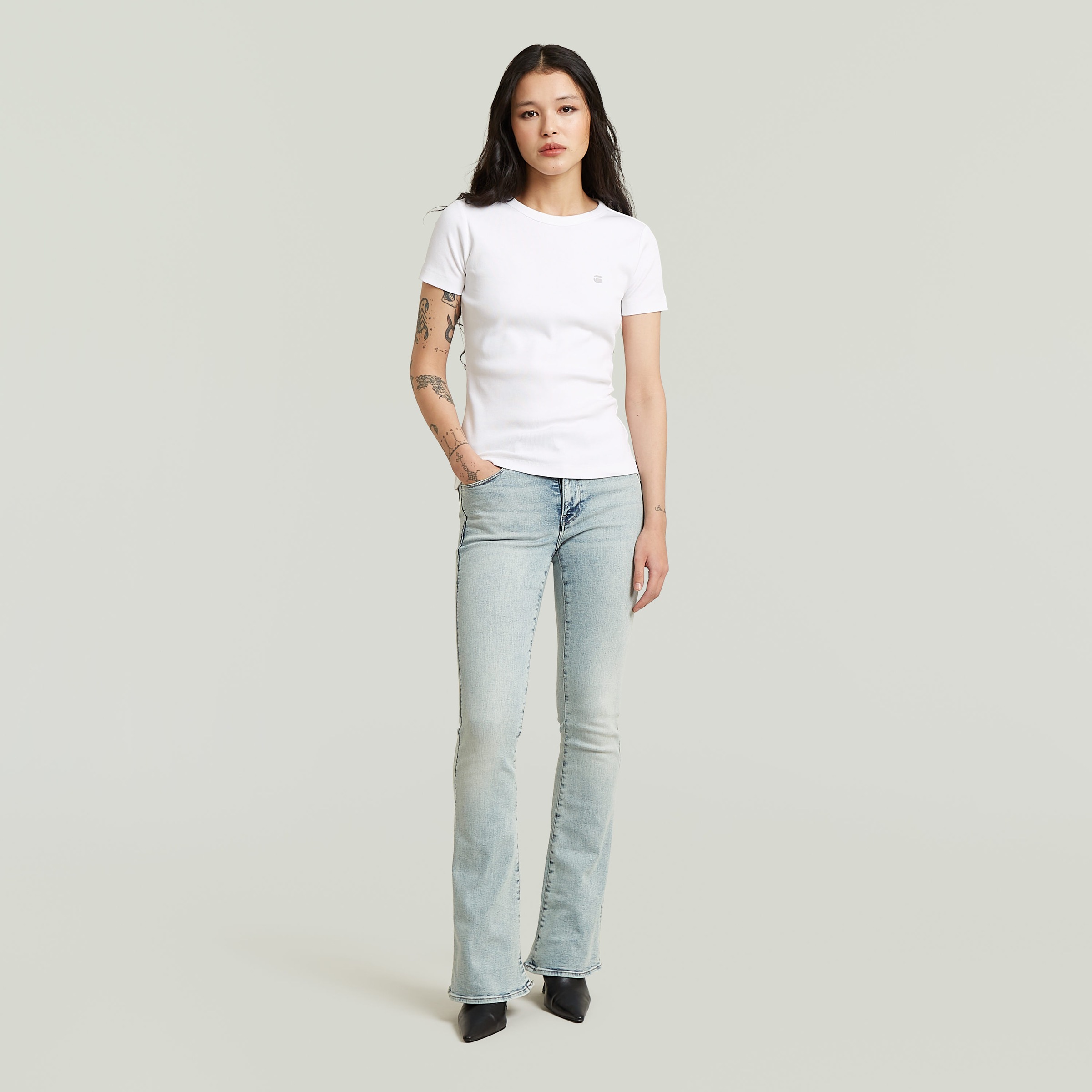 G-STAR T-Shirt »Slim Rib Wmn« in Rundhalsform