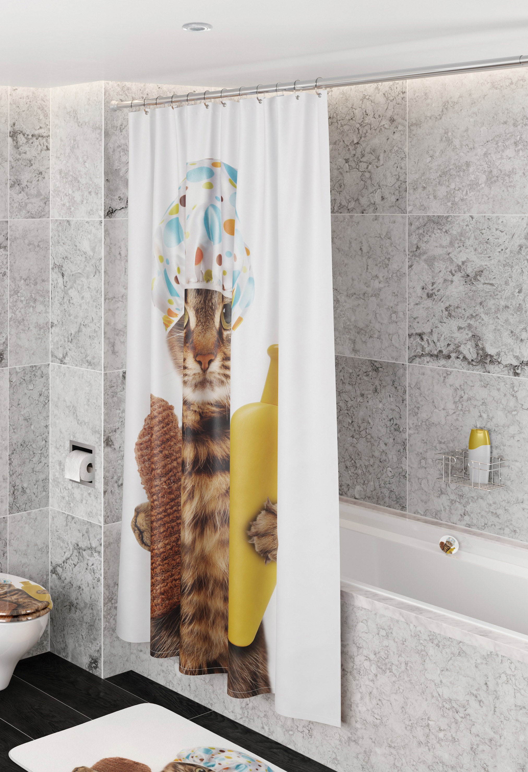 Sanilo Duschvorhang »Shower Cat«, Höhe 200 cm