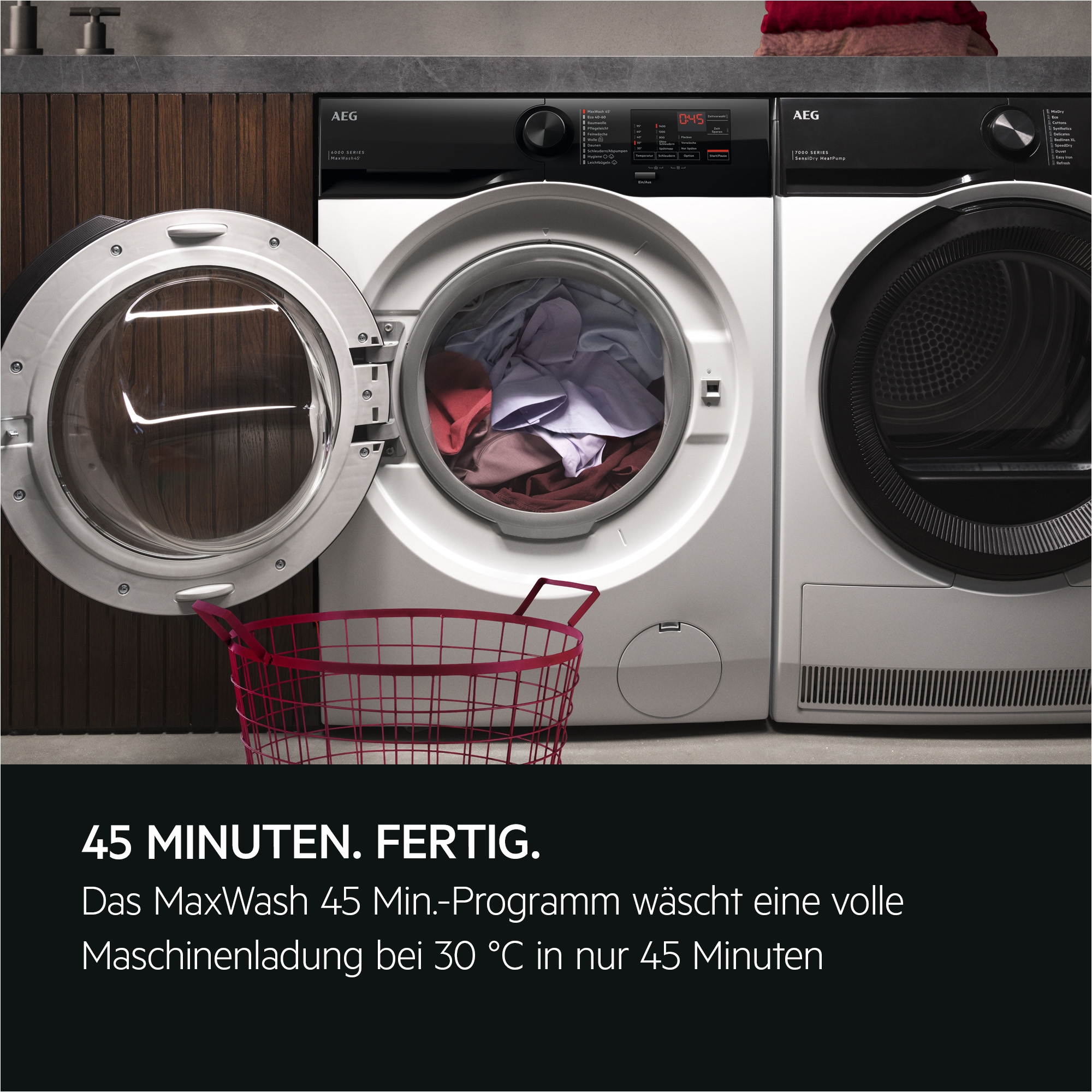 AEG Waschmaschine 6000 »LR6FE49FL« 9 kg 1400 U/min Volle Ladung in 45 Min. bei 30 °C Sauber & Effizient mit KI WashAssist