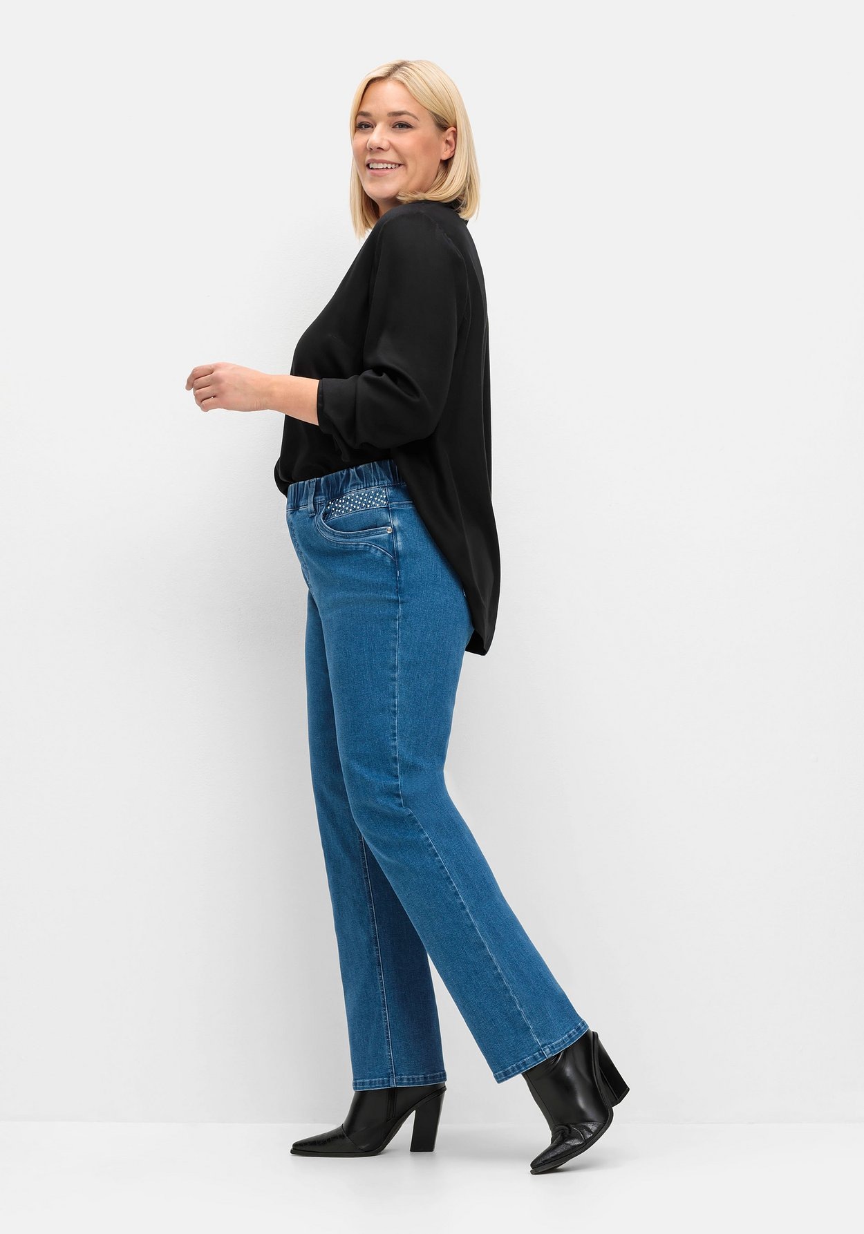 Sheego Schlupfjeans »Gerade Jeans mit Powernetz-Einsatz«