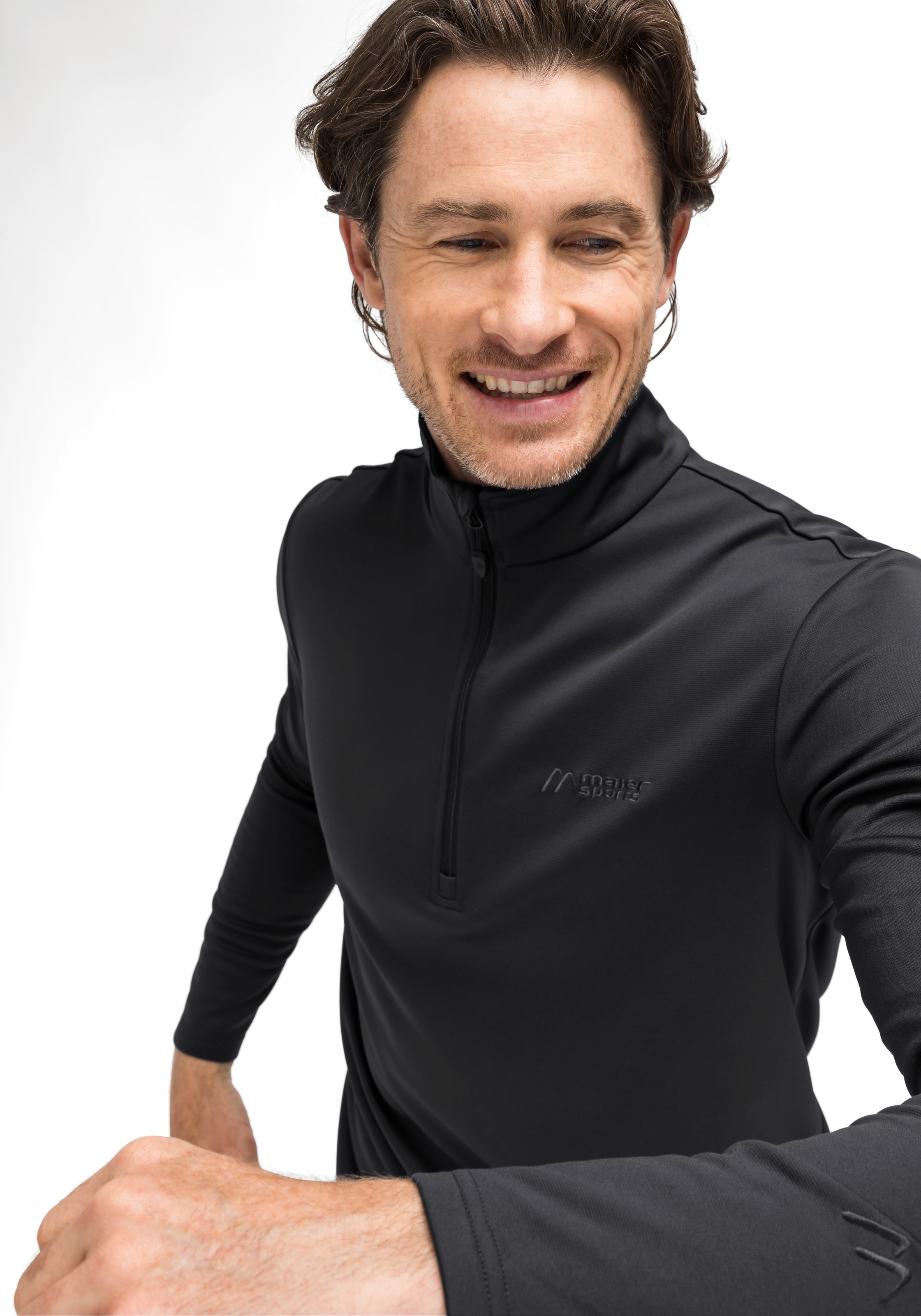 Maier Sports Fleecepullover »Felix«, Herren Fleece, funktioneller Midlayer, Half-Zip, Regular Fit