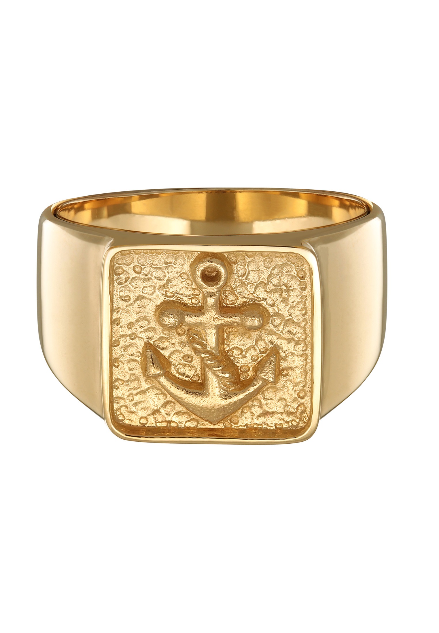 Kuzzoi Siegelring »Ring Herren Siegelring Anker Symbol Oxidiert 925 Silber«