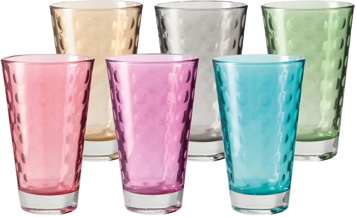 LEONARDO Glas »Optic«, (Set, 6 tlg., 6), Colori Qualität, 300 ml, 6-teilig