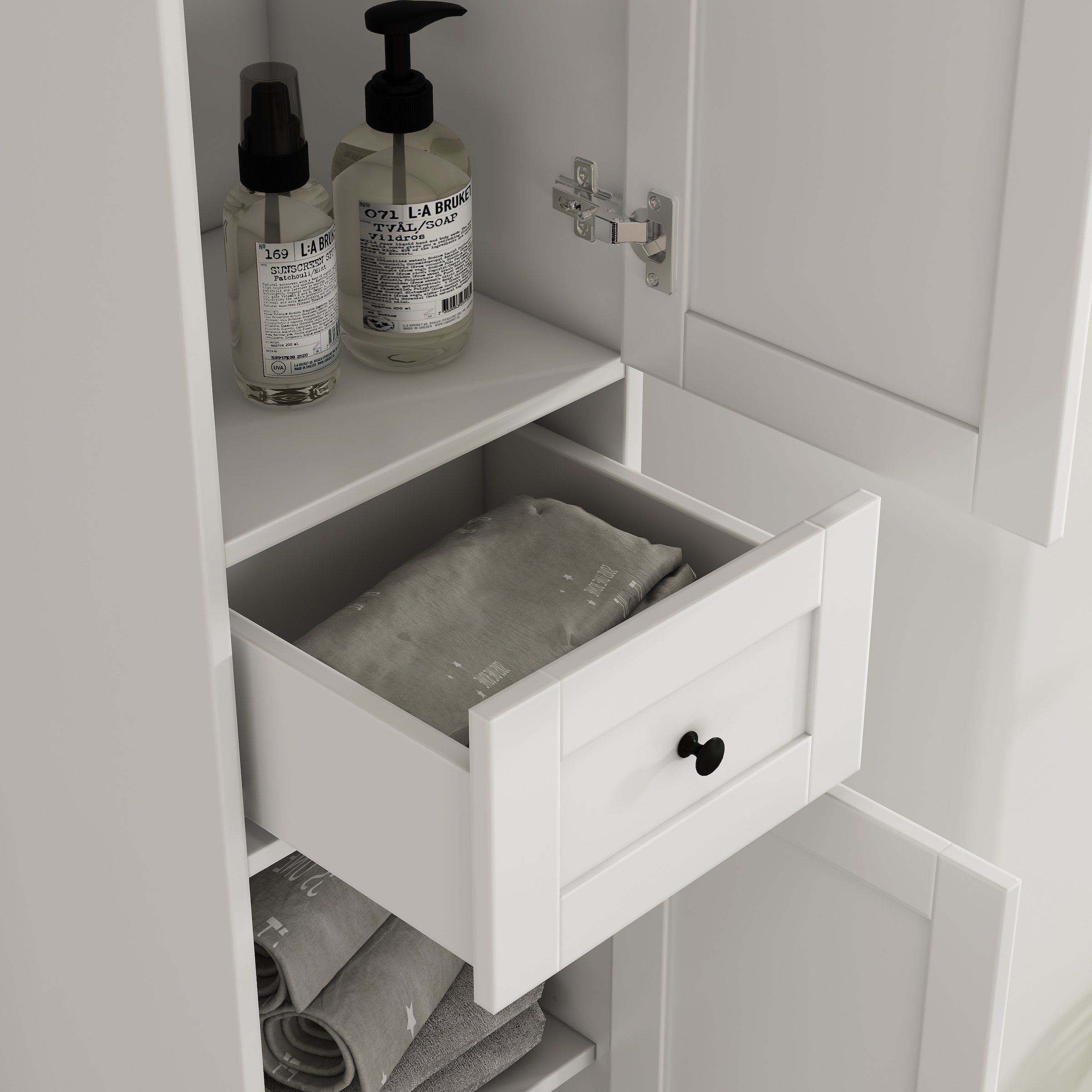 welltime Hochschrank »AMSTERDAM« Badschrank Breite 35cm, 2 Türen und 1 Auszug