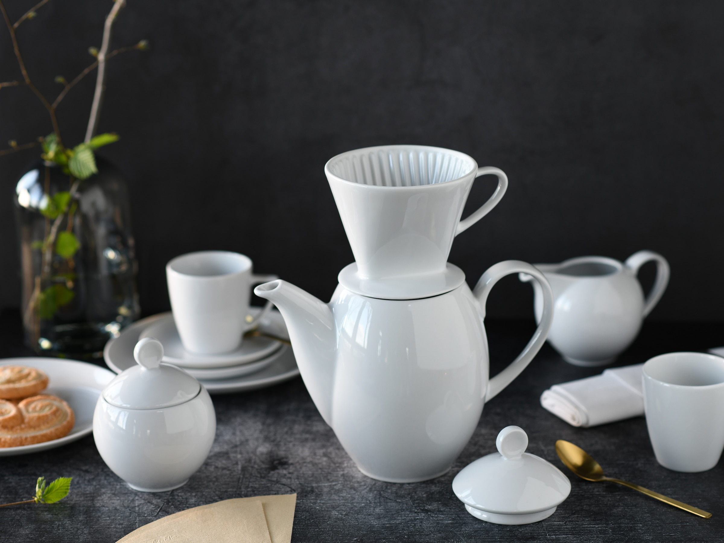 CreaTable Handfilter »Nostalgie Weiss, Kaffeefilter« Robust