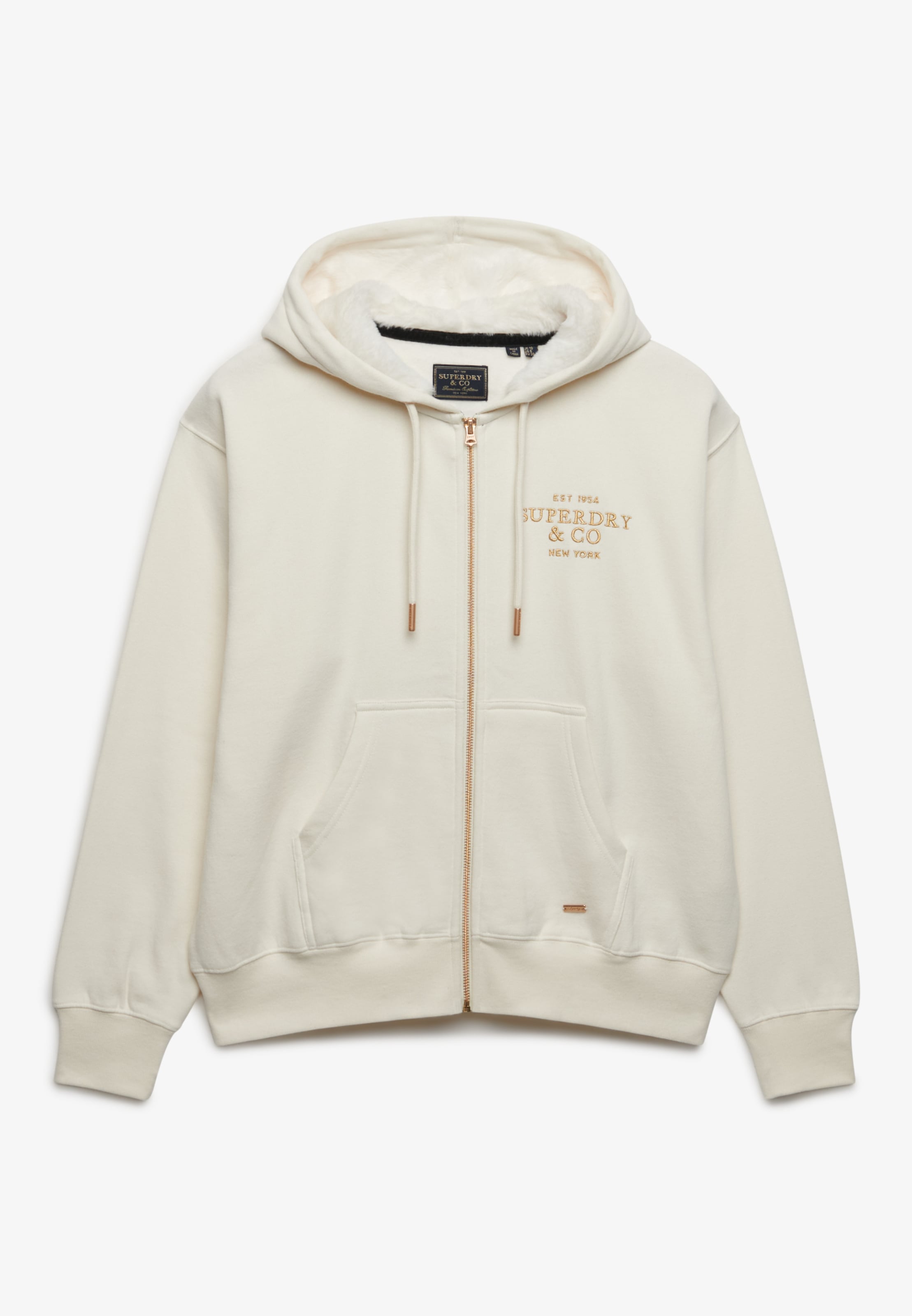 Superdry Kapuzensweatjacke »LUXE FUR LINED ZIPHOOD« Baumwollmischung, relaxed fit