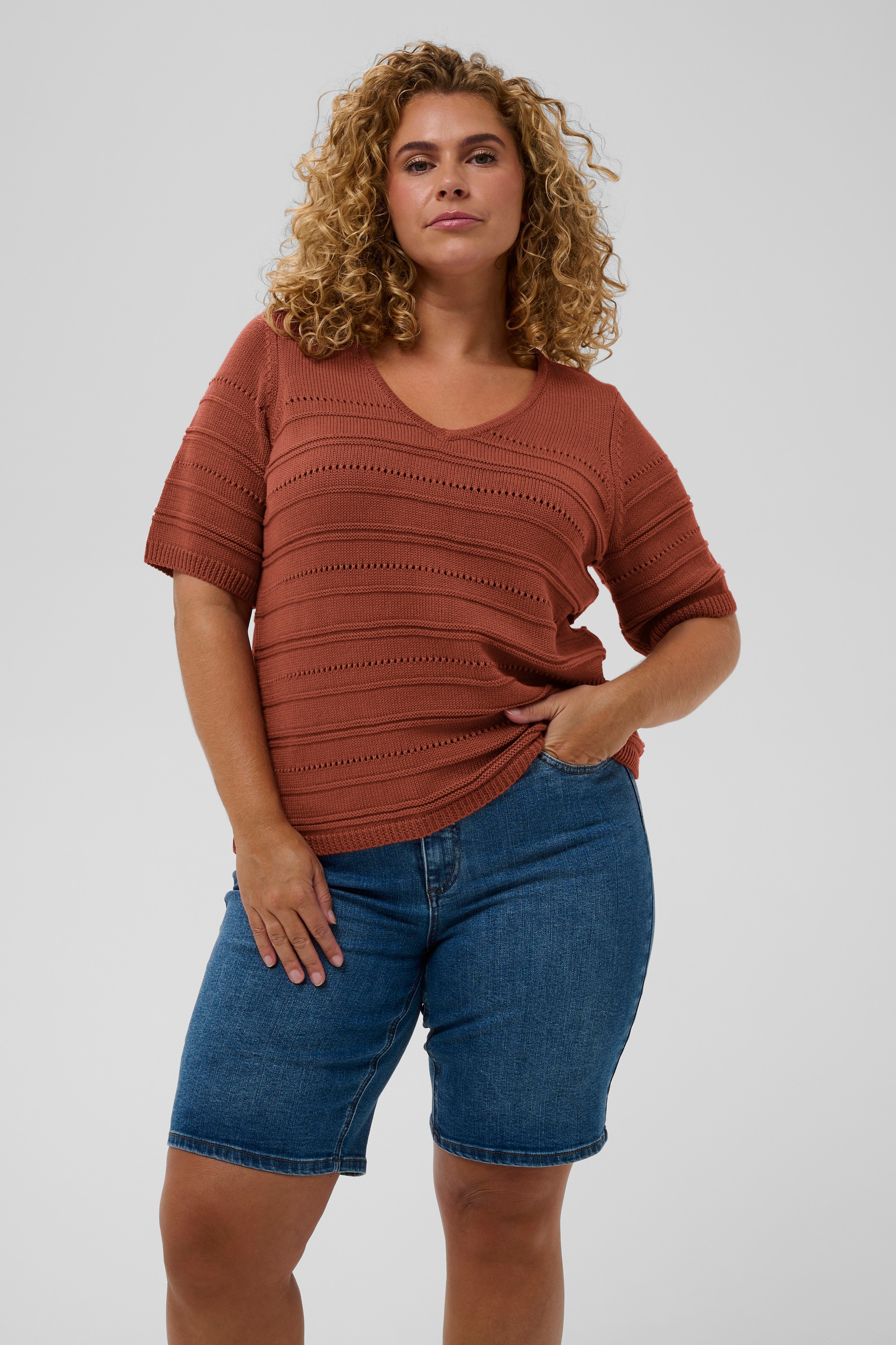 KAFFE Curve Strickpullover »Damen Strickpullover KCmelia«