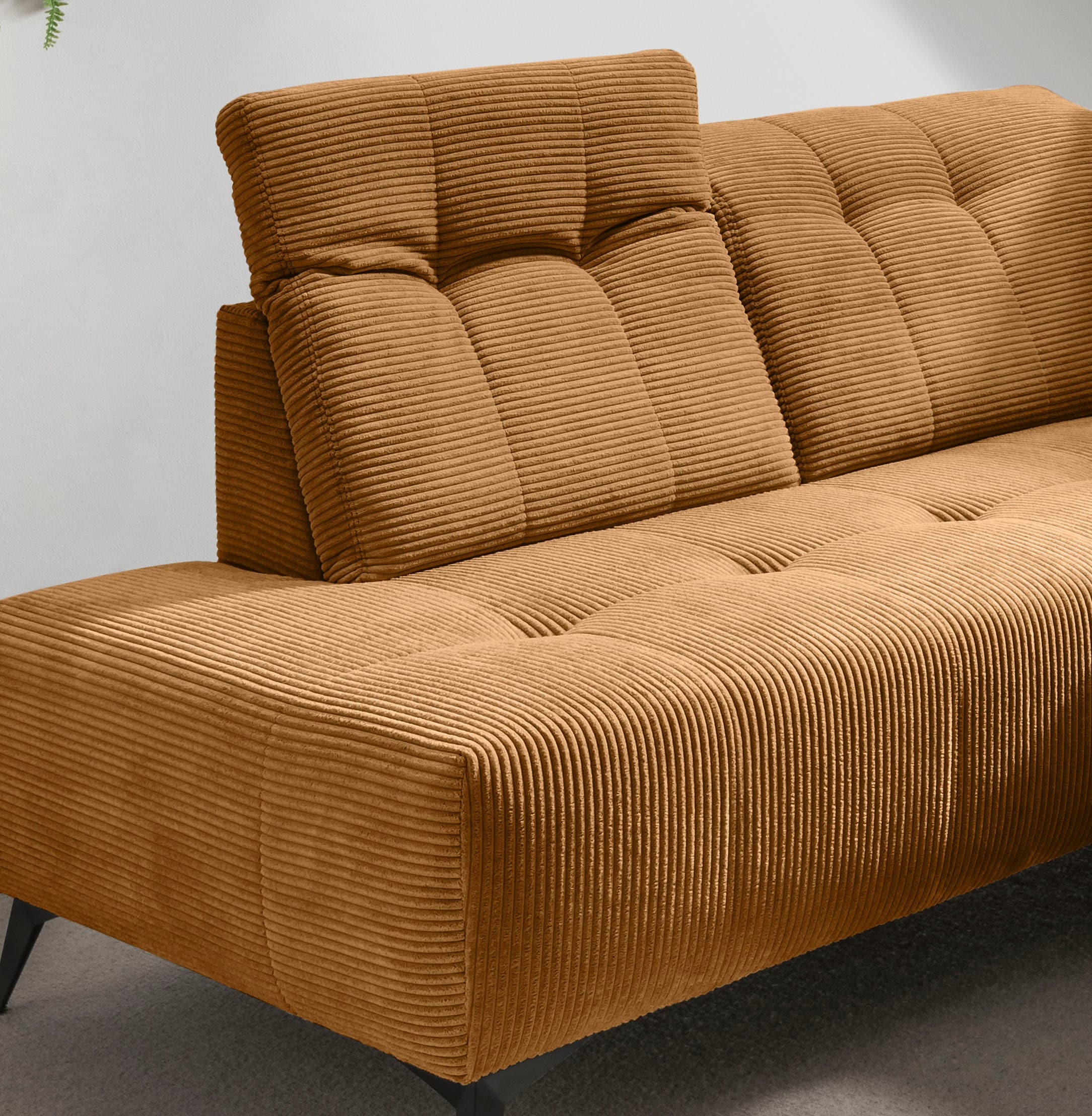 Home affaire Ecksofa »Lazio modern und bequem, schmale Armlehnen, tolle Detailverarbeitung« zwei verschiedene Fußfarben wählbar