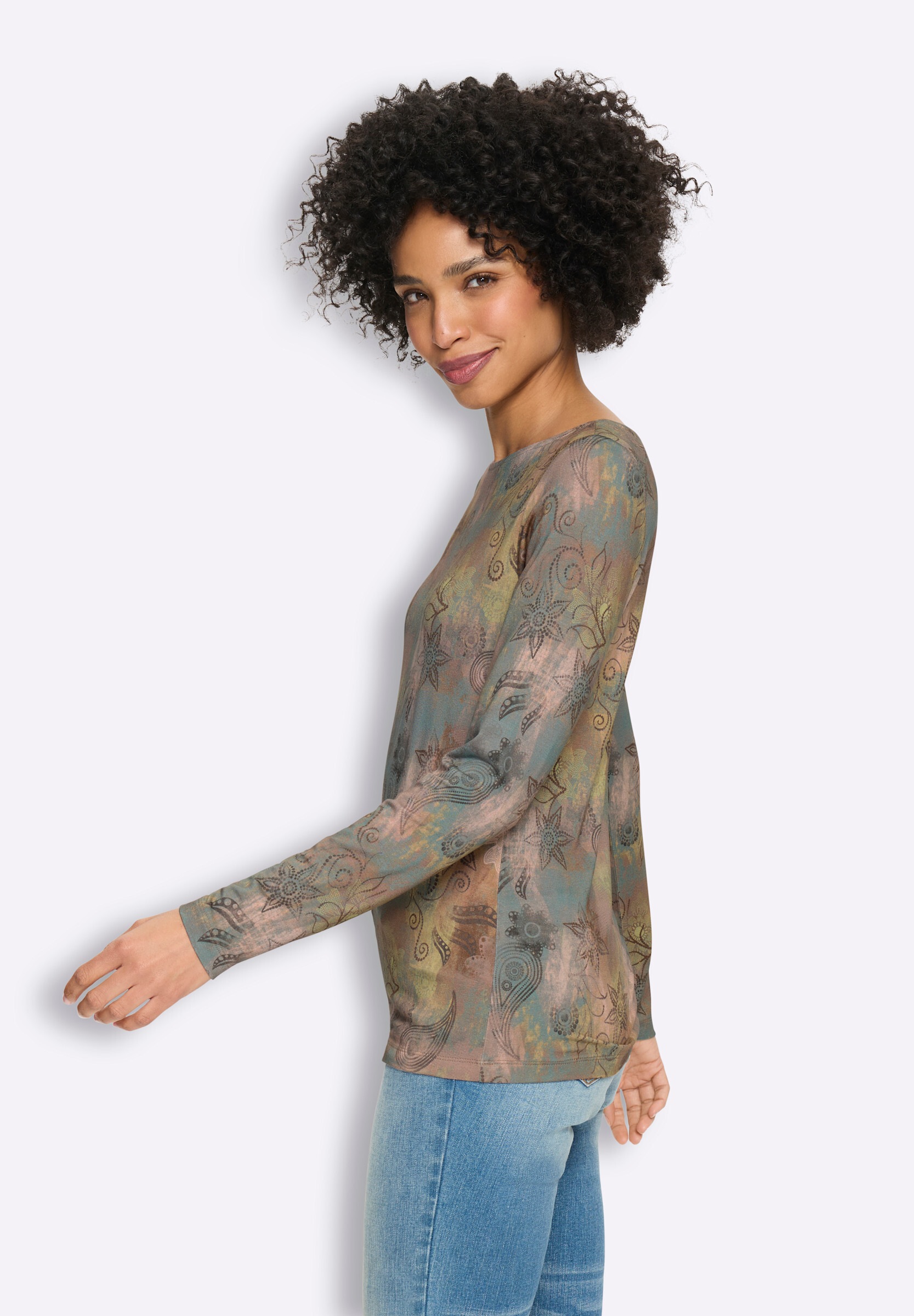 heine T-Shirt »Druck-Shirt Langarmshirt«