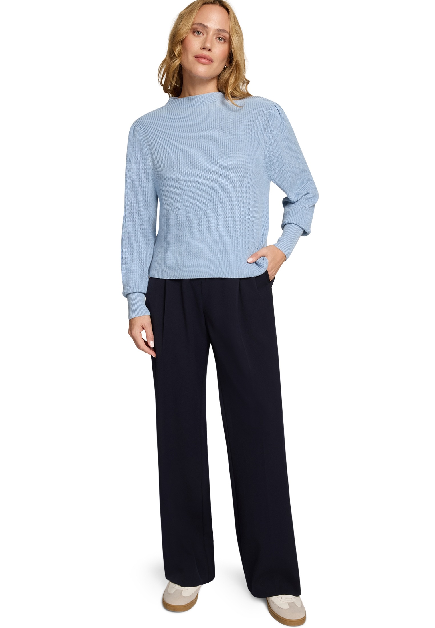 Zero Strickpullover »Strickpullover mit Ballonärmeln«