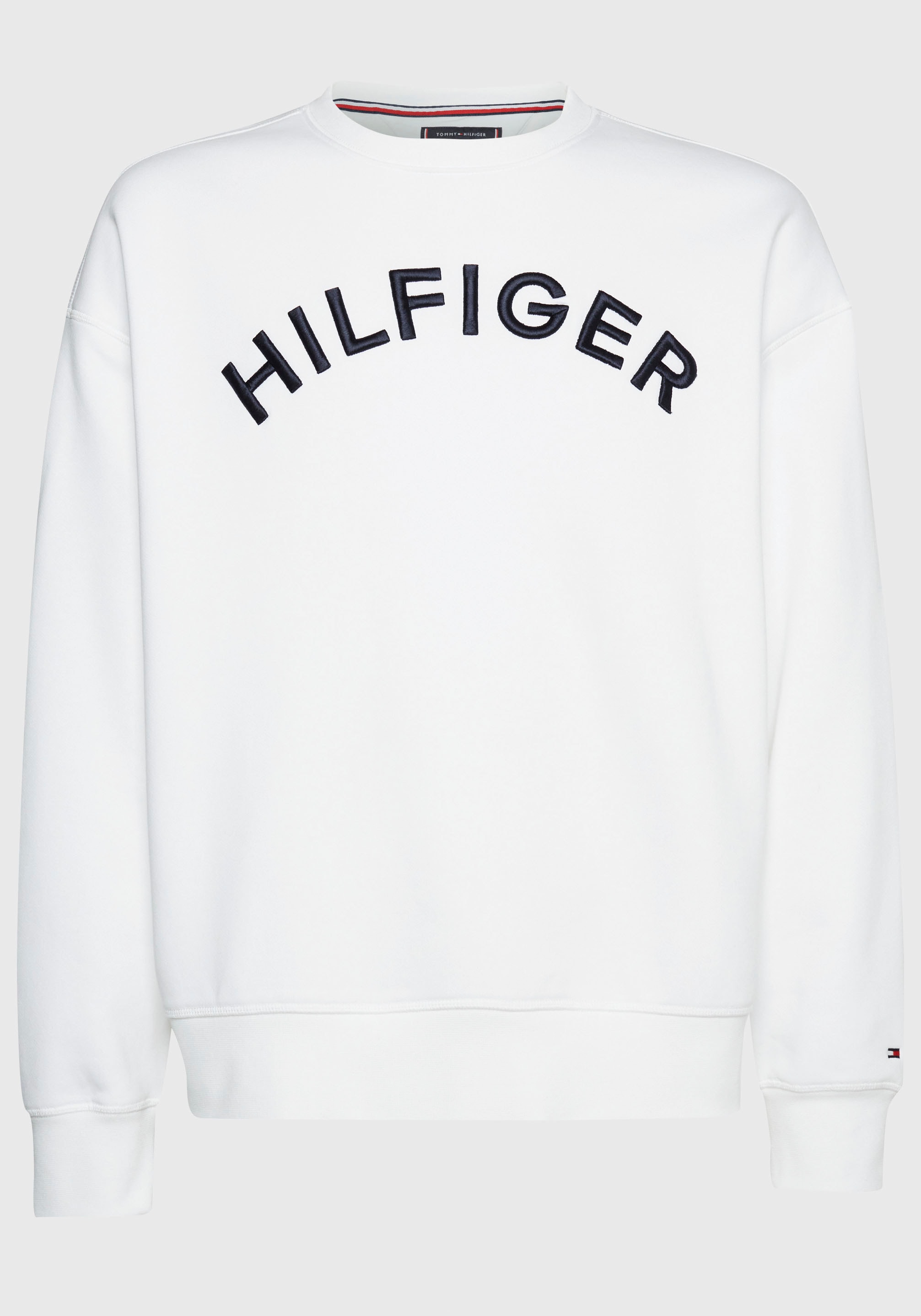 Tommy Hilfiger mit bei ♕ Sweatshirt »HILFIGER ARCHED Rippbündchen CREWNECK«