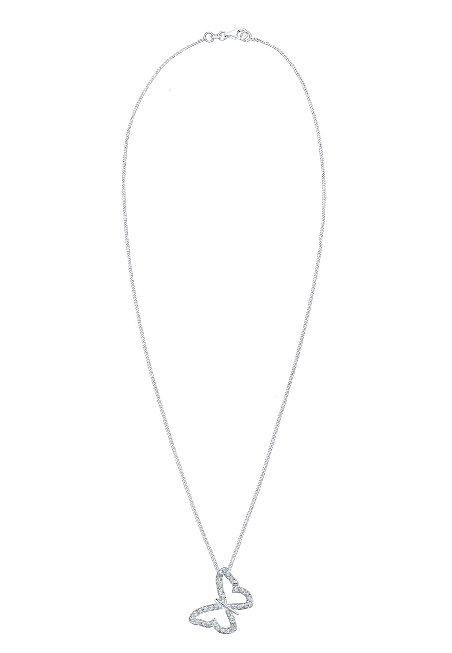 Elli Silberkette »Halskette Anhänger Schmetterling Silber, mit Kristallen von Swarovski®«