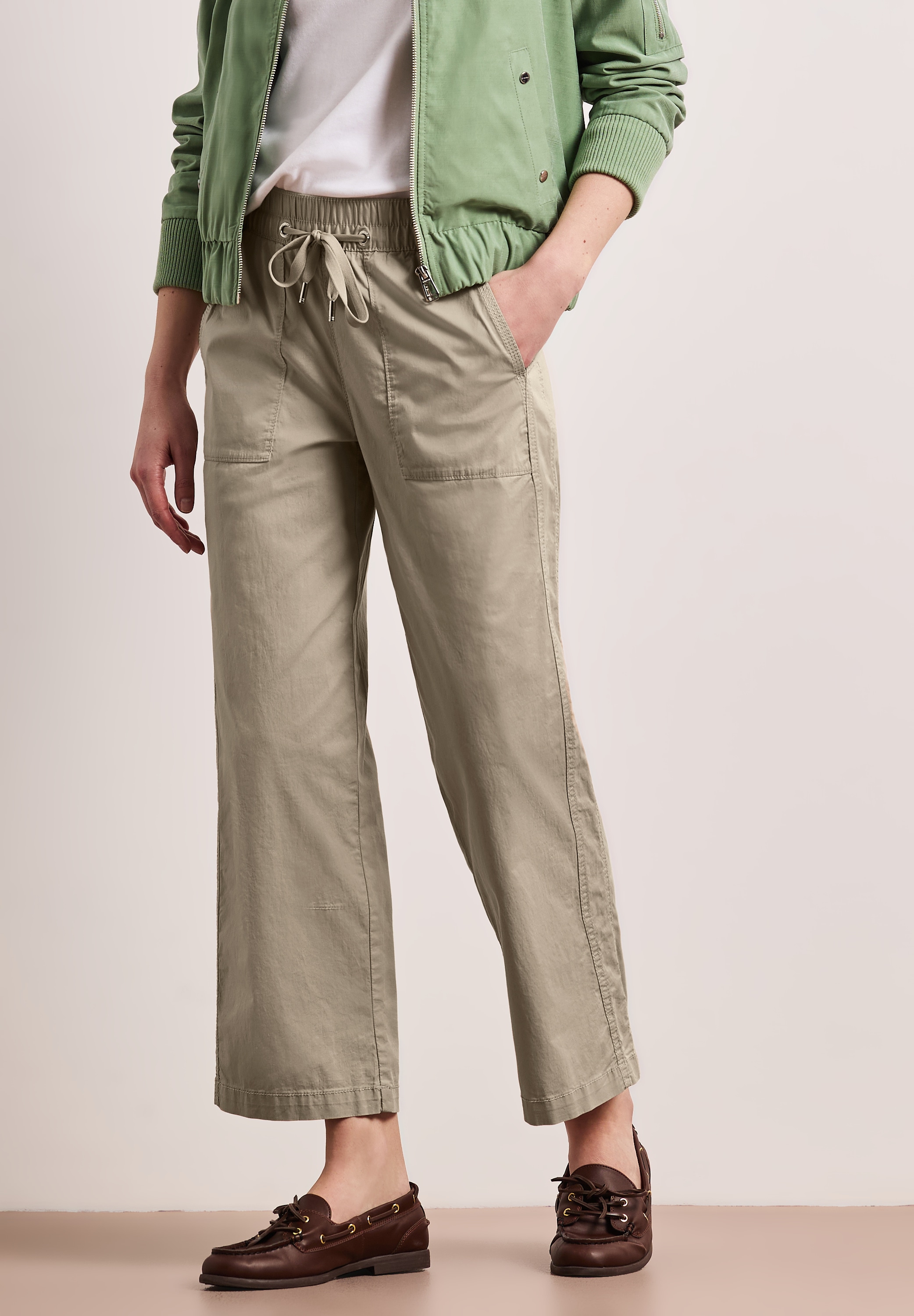 STREET ONE Paperbag-Hose  mit elastischem Bund