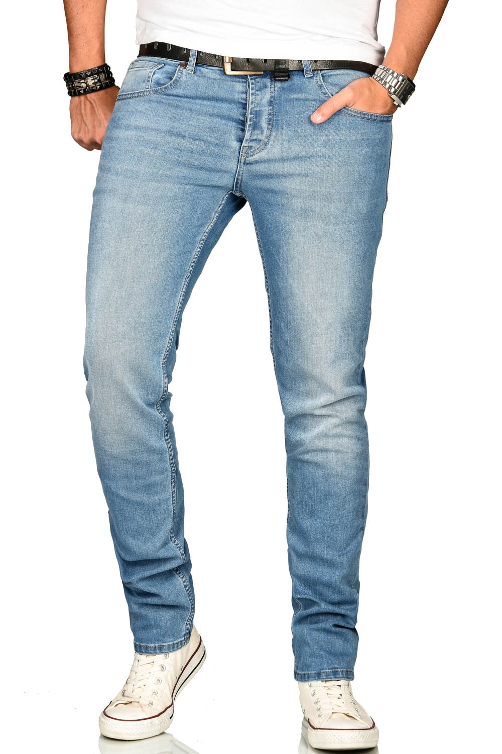 Stretch-Jeans »A. Salvarini Herren Jeans Blau Multi AS170-AS174«