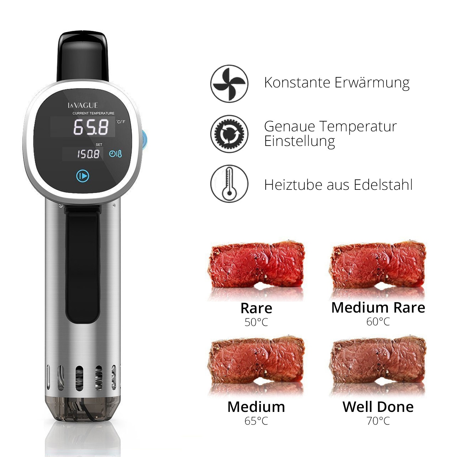 LA VAGUE Sous-Vide Stick »Sous Vide Stick Präzisionskocher, (CH Stecker) SOUS-CHEF«