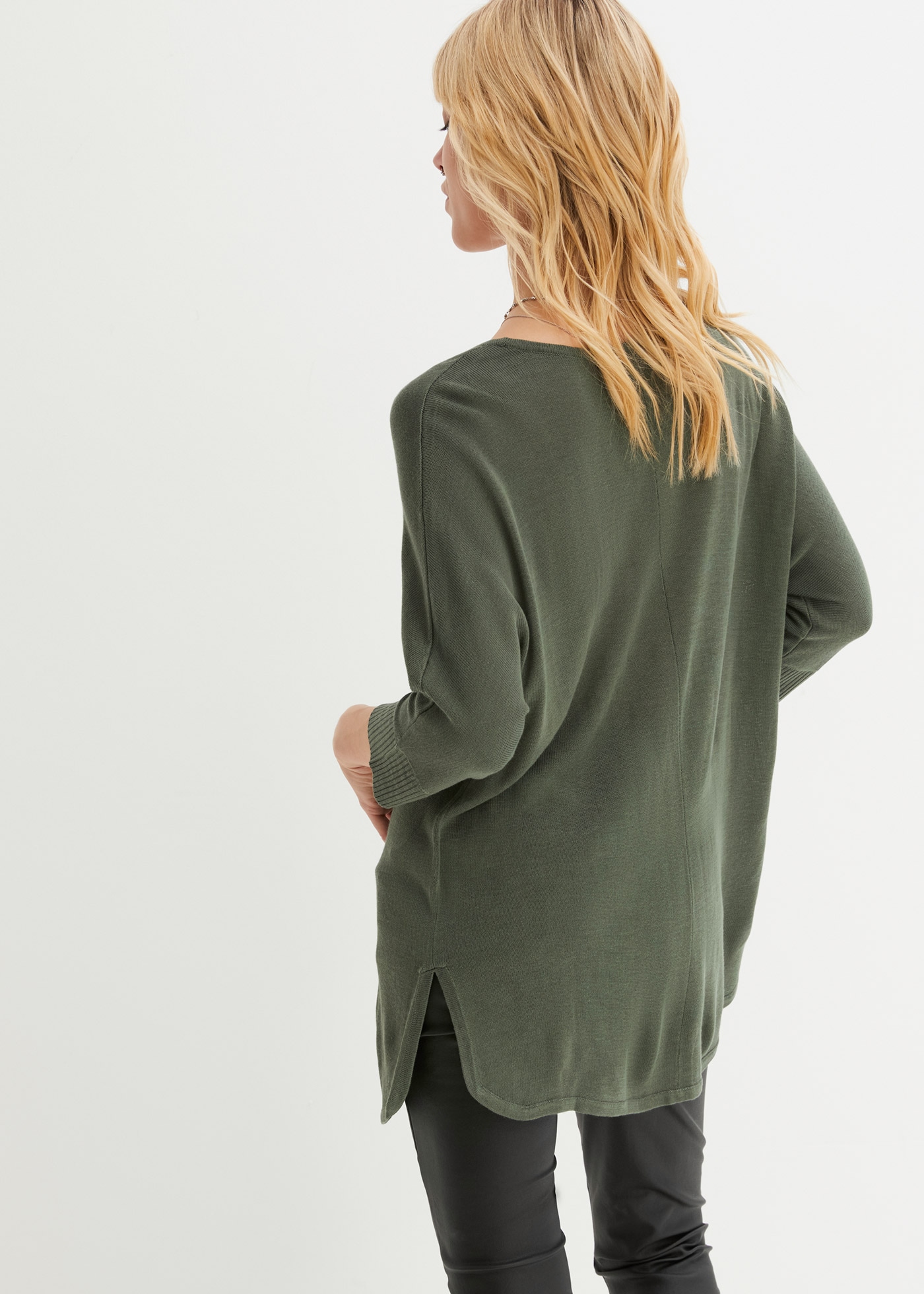 bonprix Strickpullover »Feinstrickpullover mit 3/4 Arm« aus Polyacryl und Viskose, mit Rundhalsausschnitt, mit 3/4-Ärmeln