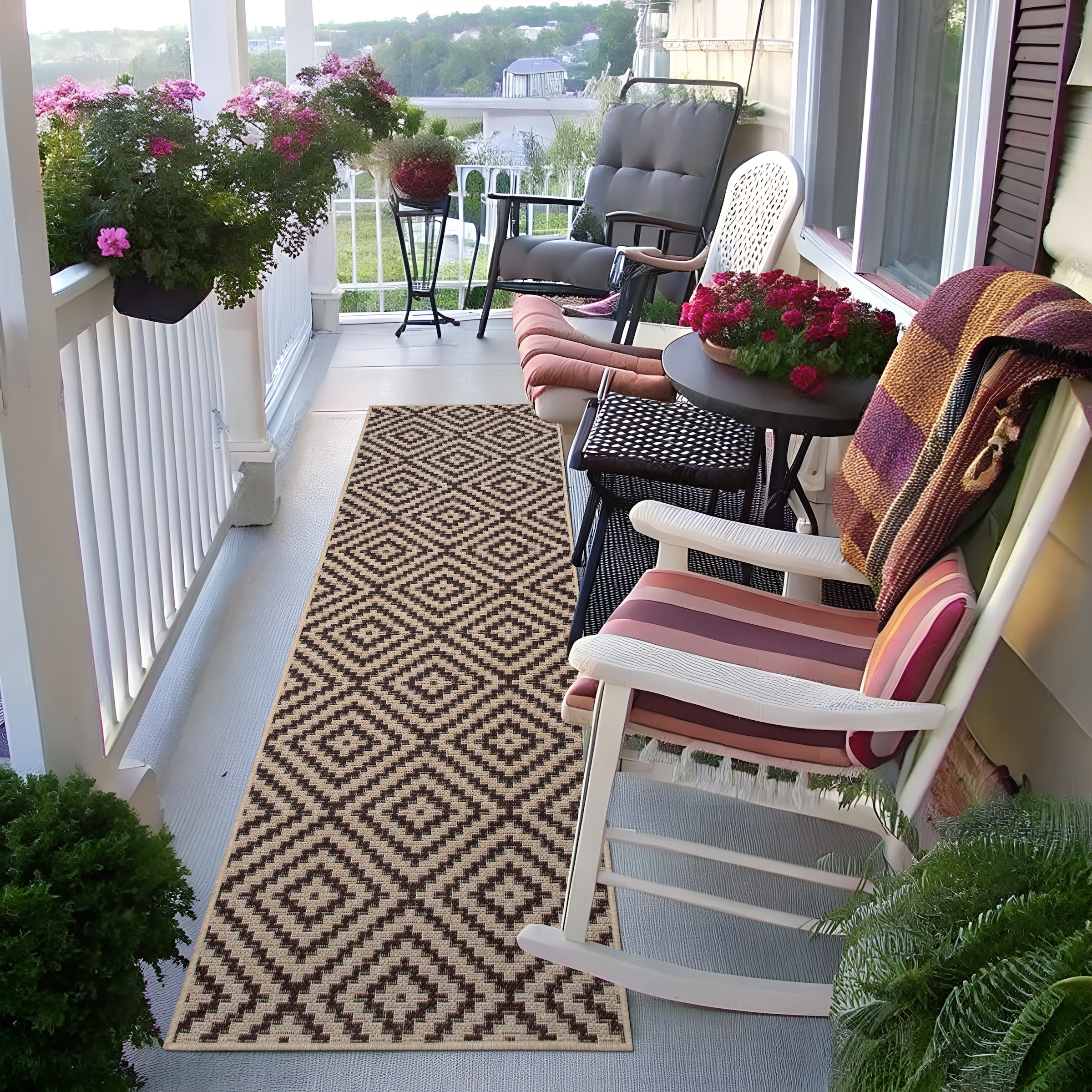 my home Teppich »Cordoba auch als Läufer erhältlich«, rechteckig, 3 mm Höhe, In- und Outdoor geeignet, Sisal-Optik, Wetterfest & UV-beständig, Boho