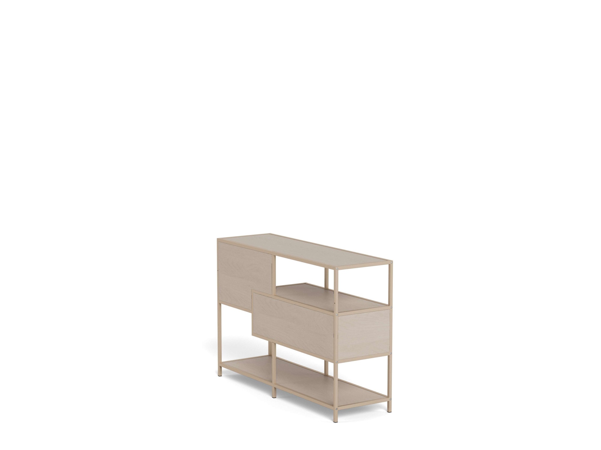 ACTONA GROUP Regal »Seaford, Standregal, Regal, Raumteiler« 114x35x78 cm,  schwarzer Stahlrahmen, 2 Schubladen, Wendemodul, Breite 114 cm