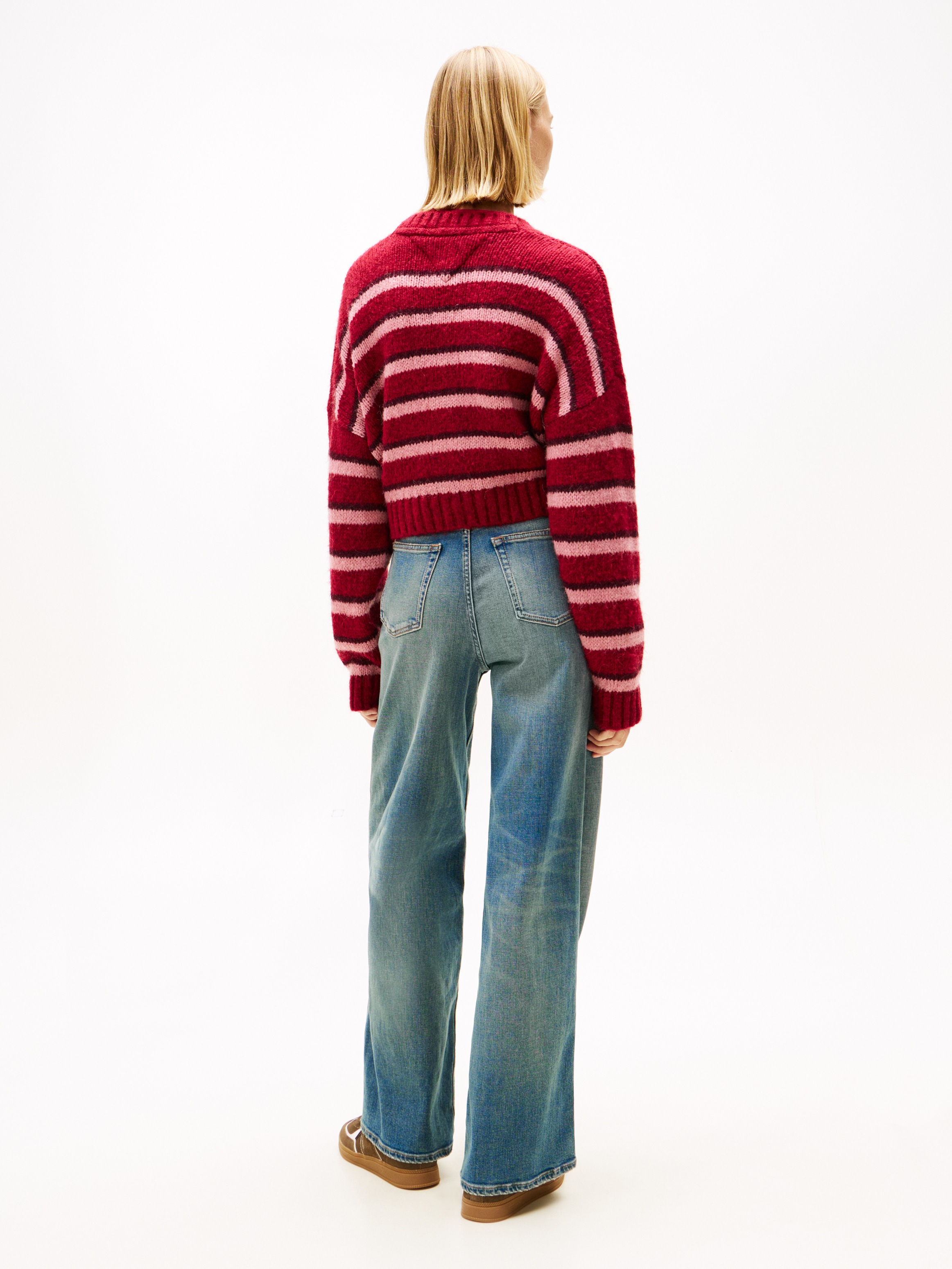 Tommy Jeans Strickjacke »TJW BADGE STRIPE FLUFF CARDI EXT«