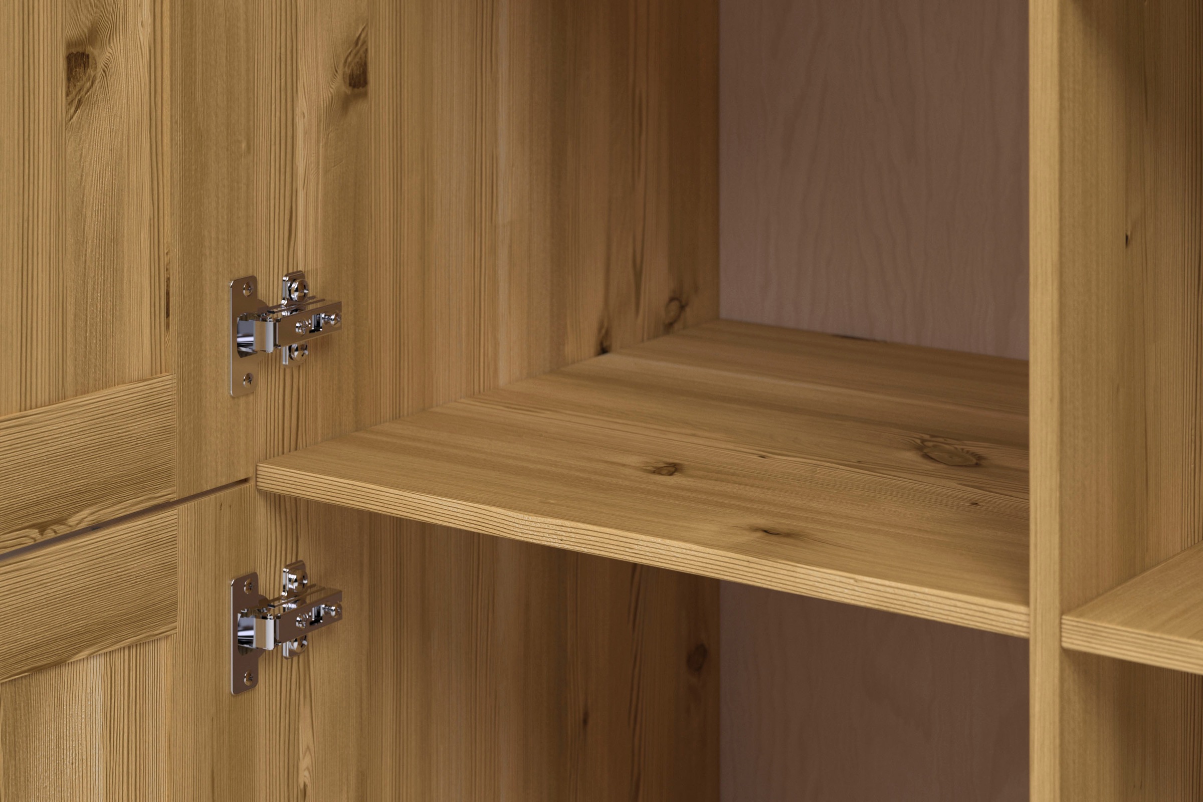 KOCHSTATION Hochschrank »KS-Osby«, Kiefer massiv, Breite 75 cm, 2 Türen, 4 Einlegeböden, 6 offene Fächer
