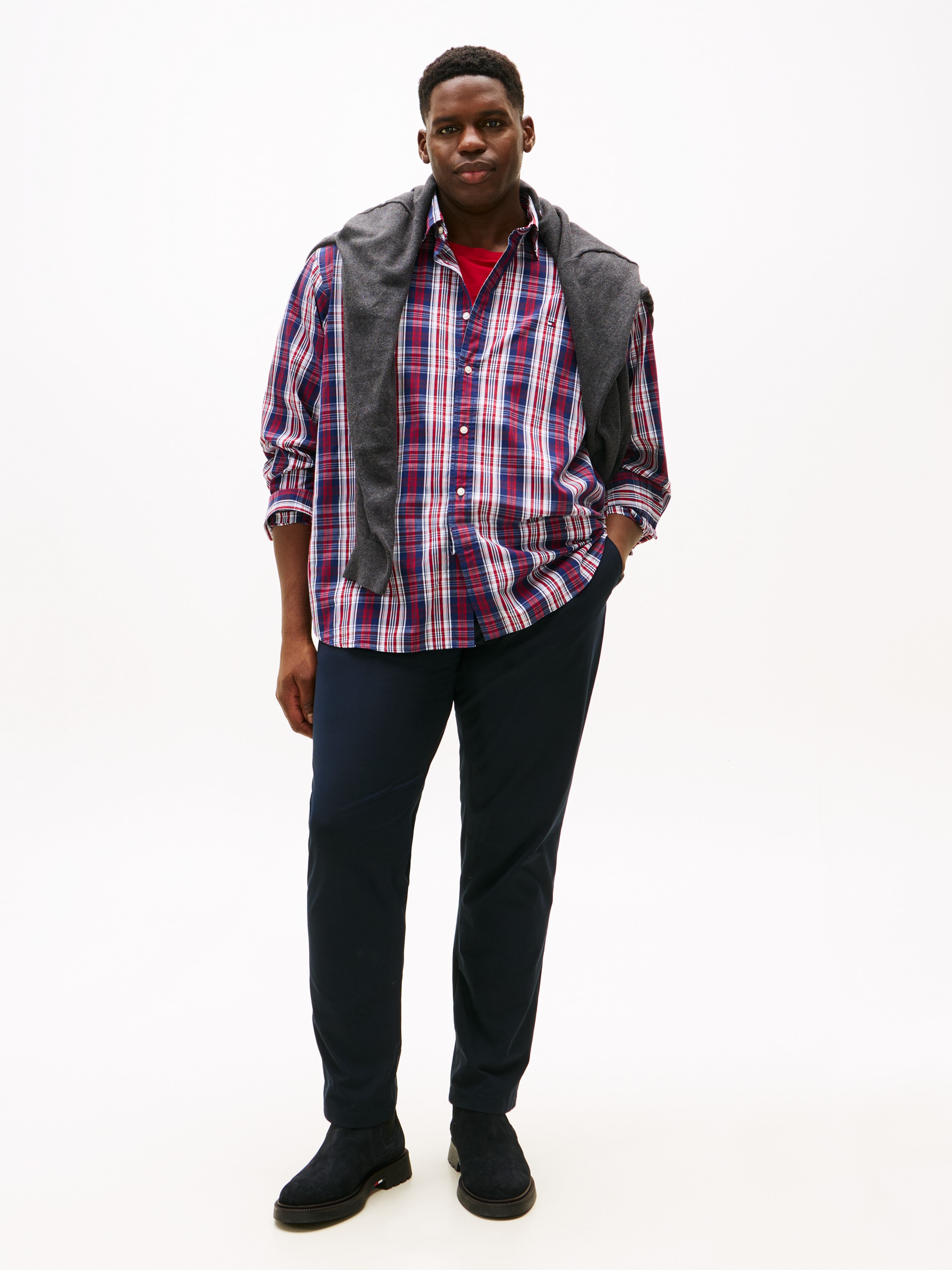 Tommy Hilfiger Big & Tall Langarmhemd »BT - FLEX POP MEDIUM CHECK« regular fit, Große Größen, kariert