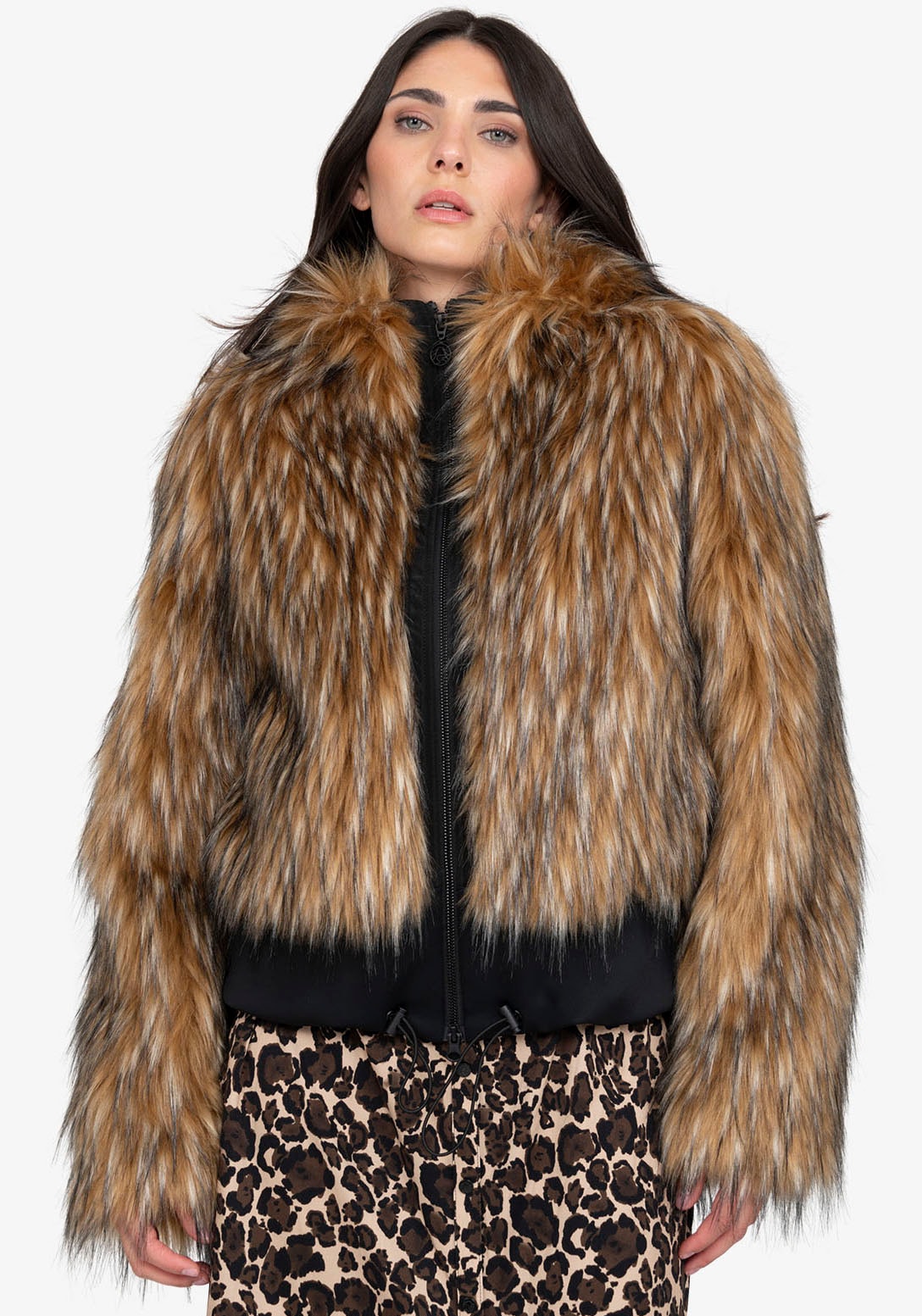 Sportalm Kitzbühel Fellimitatjacke mit Kapuze Regular fit mit Rundhalsausschnitt