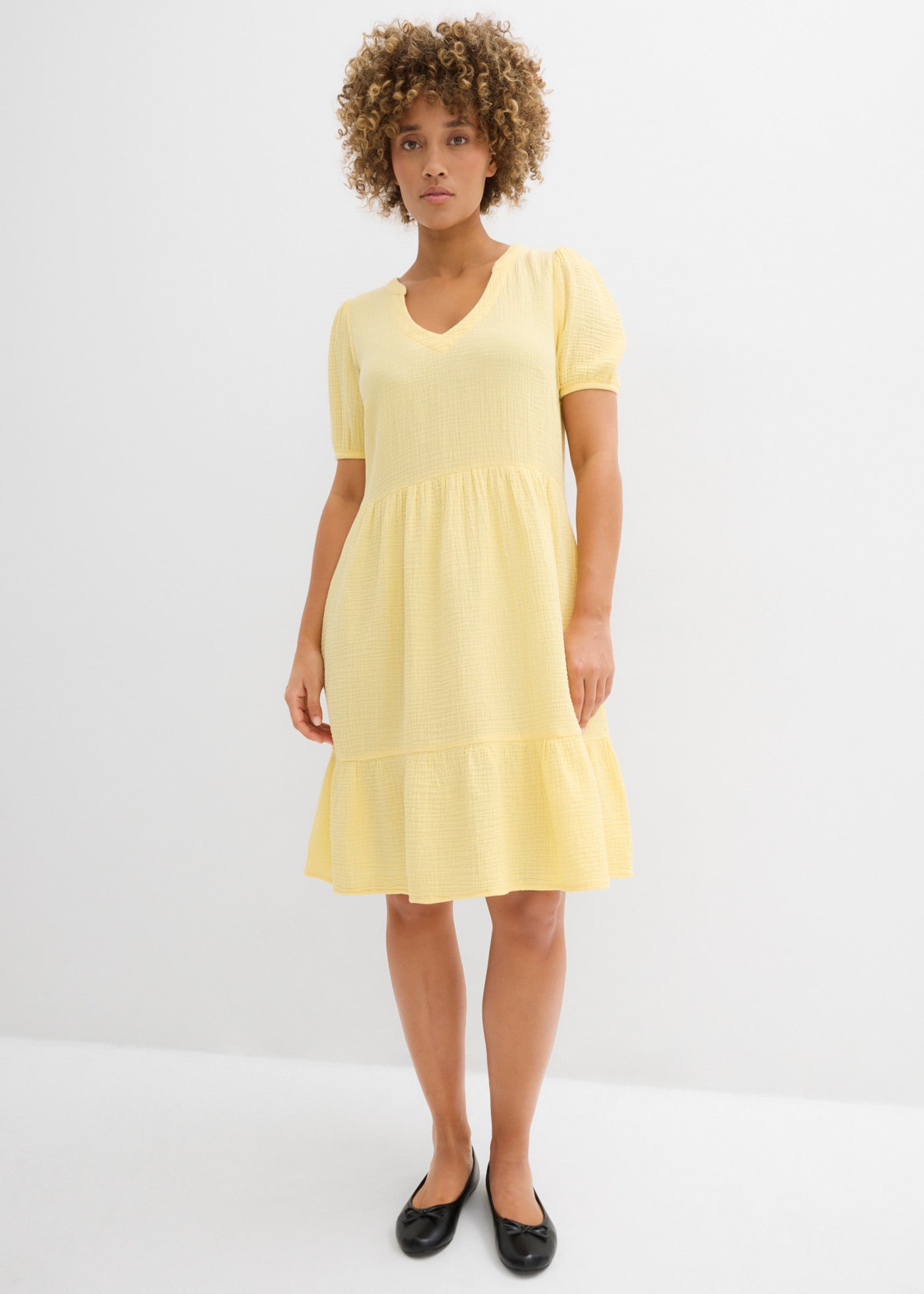 bonprix Sweatkleid für entspannten Look, Oversized-Kleid, aus Musselin, aus Baumwolle