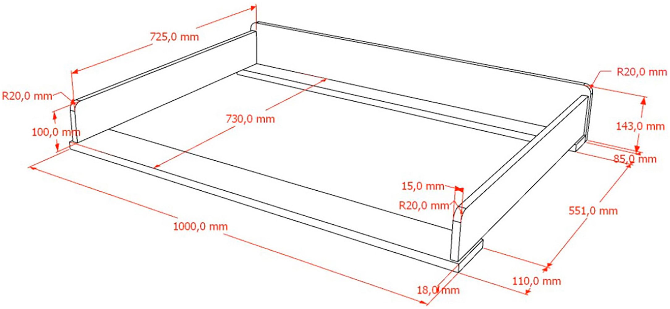 Vipack Wickelkommode »Ilyas, gradliniges Design und großer Wickelfläche« 3 große Schubladen, pflegeleichte Oberfläche in Dekor Nussbaum 100 cm