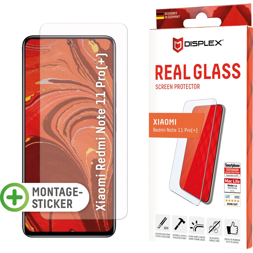 Displex Displayschutzfolie »Real Glass 2D Xiaomi Redmi Note 11 Pro«, für Xiaomi Redmi Note 11 Pro-Xiaomi Redmi Note 11 Pro+
